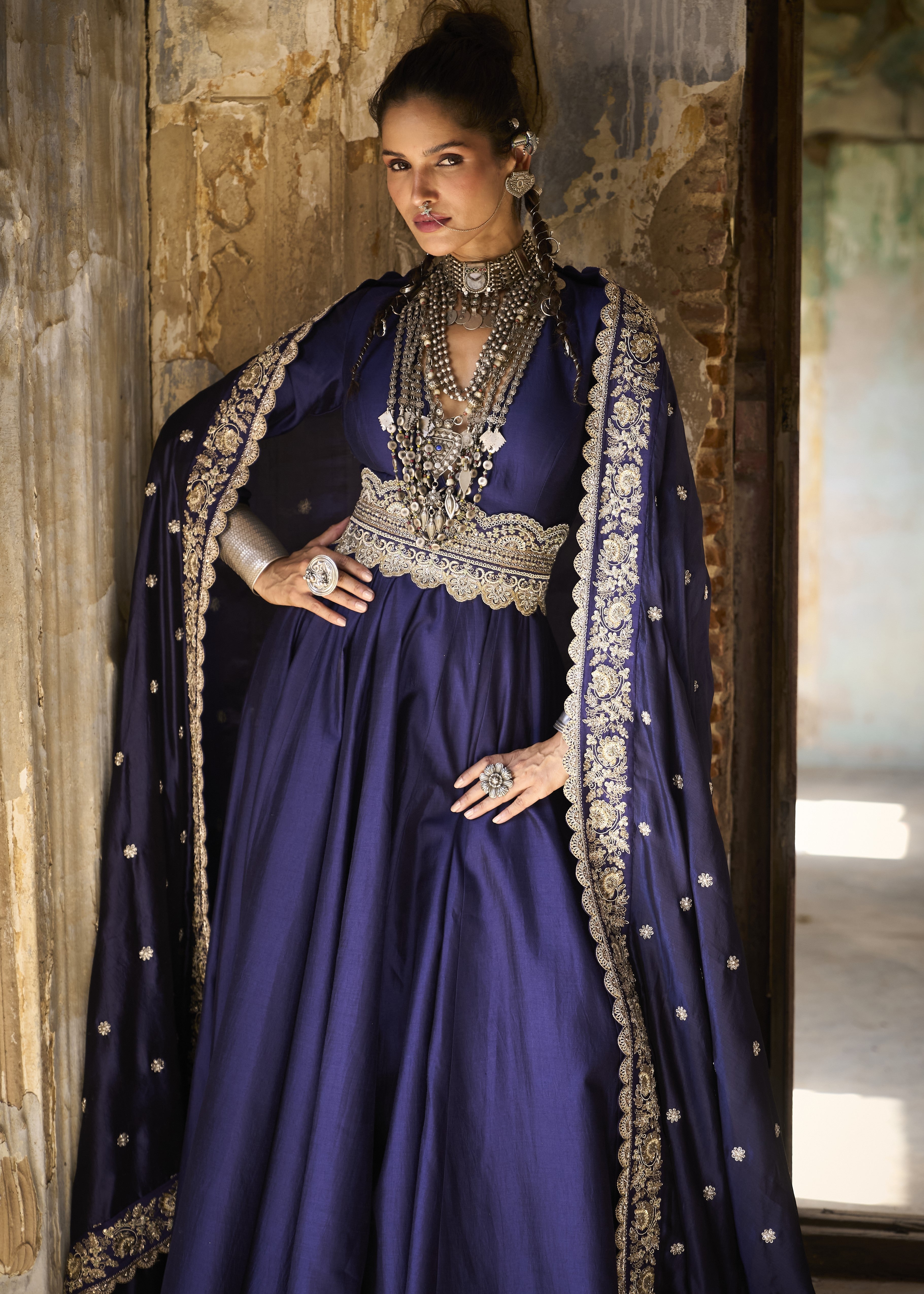 Purple Anarkali Set
