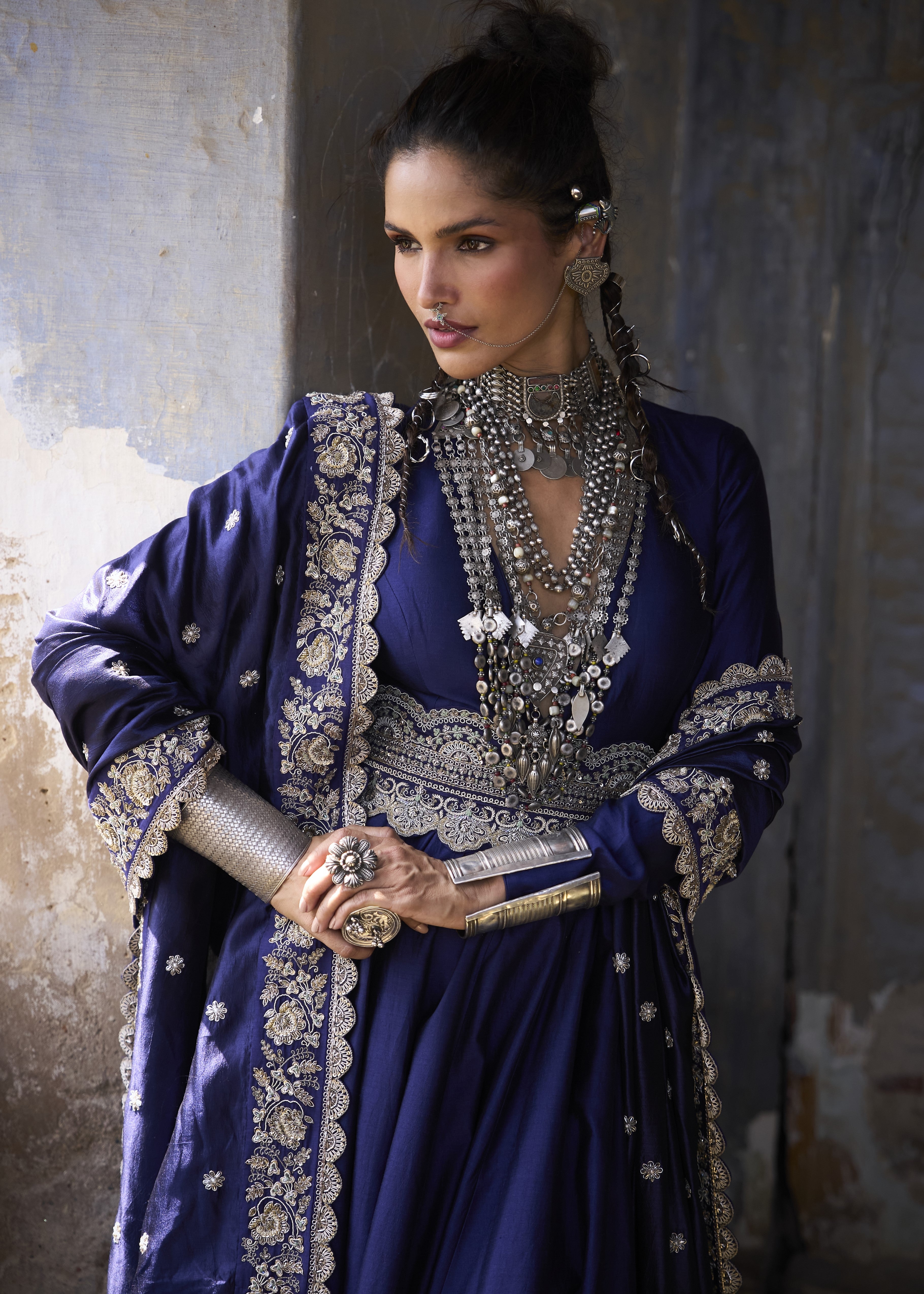 Purple Anarkali Set