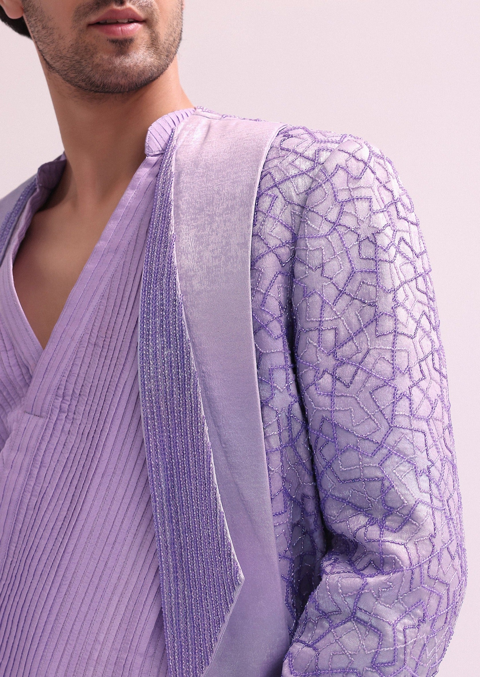 Lavender Shimmer Lapel Tuxedo Set