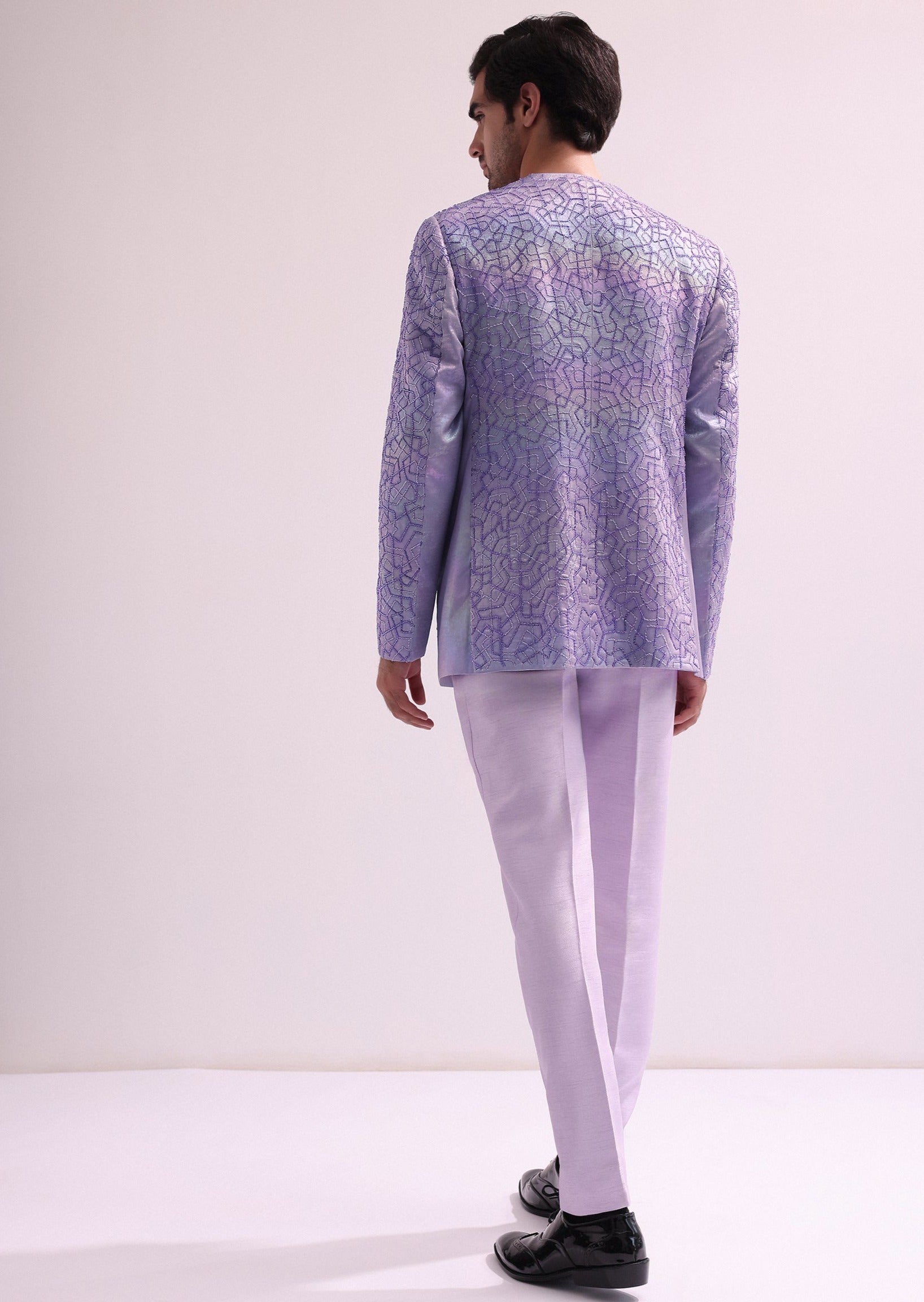 Lavender Shimmer Lapel Tuxedo Set