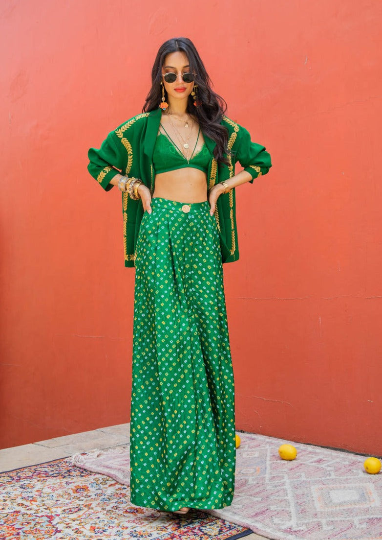 Emerald Bandhani Set