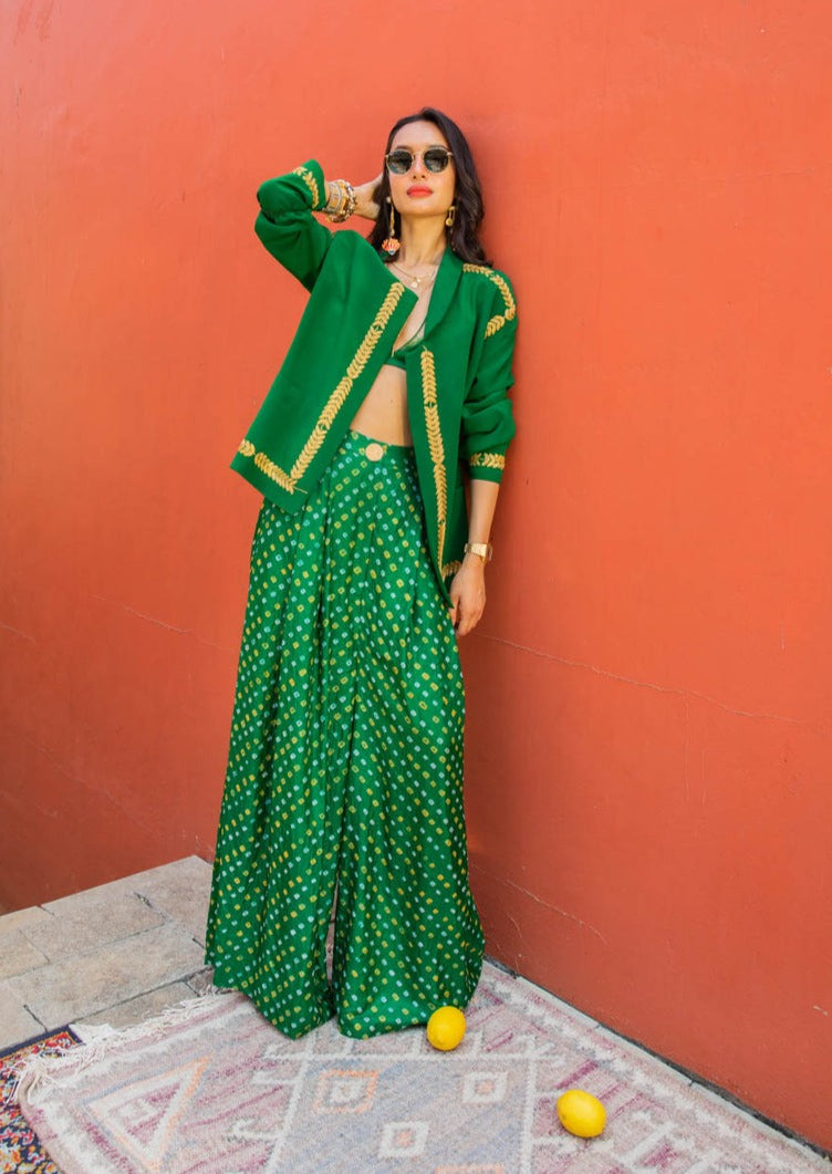 Emerald Bandhani Set