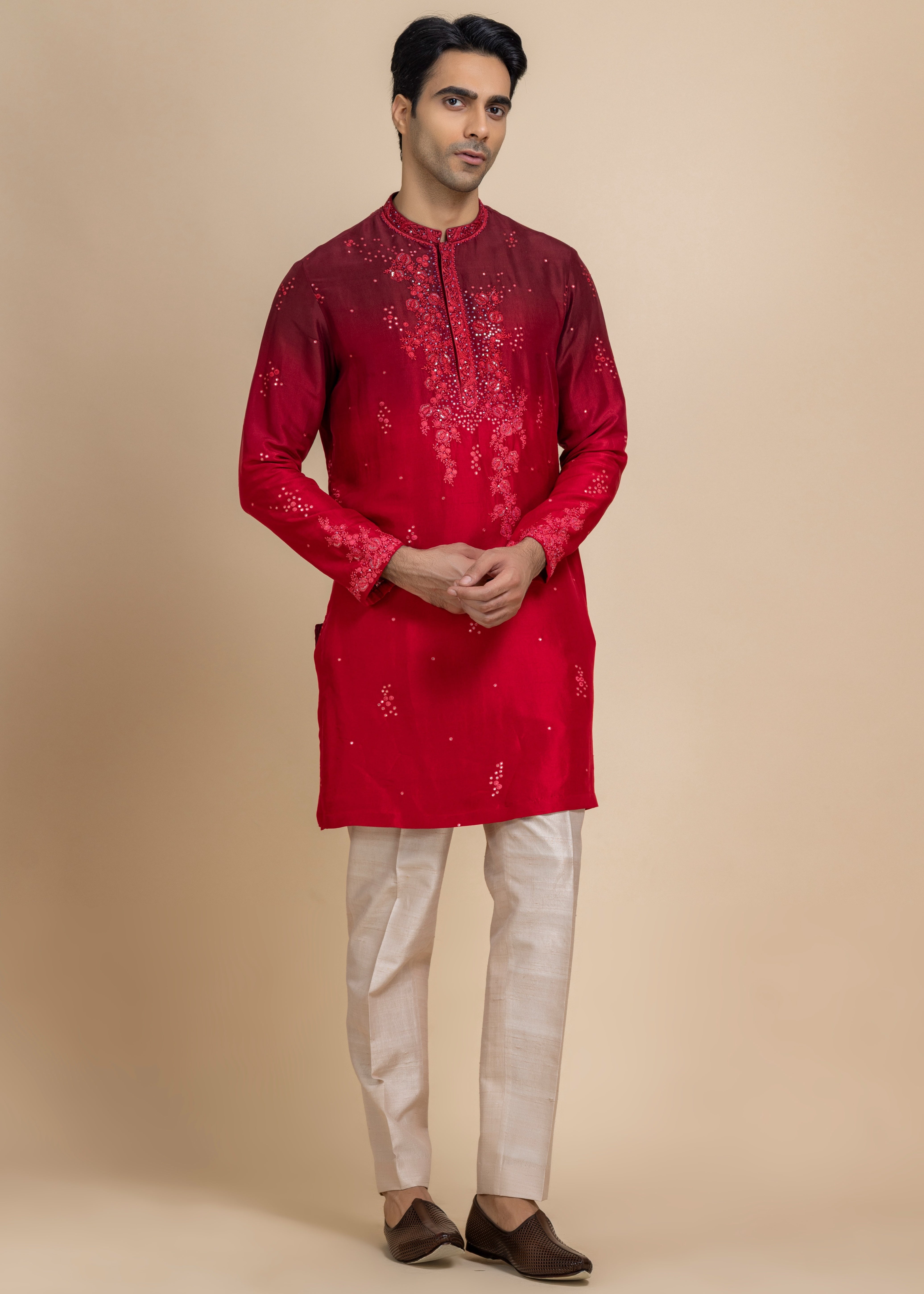 Scarlet Serenade Kurta & Pant Set