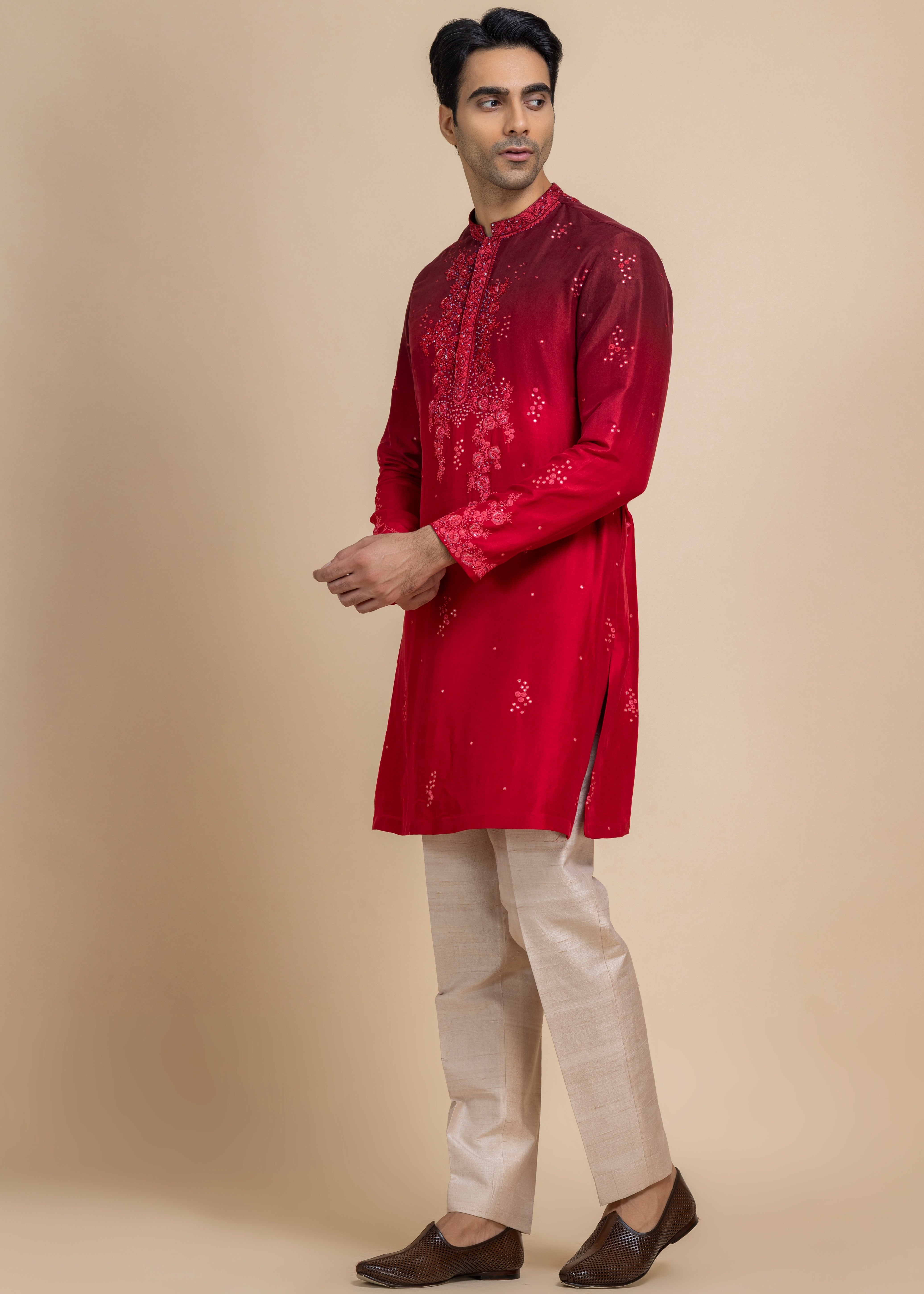 Scarlet Serenade Kurta & Pant Set