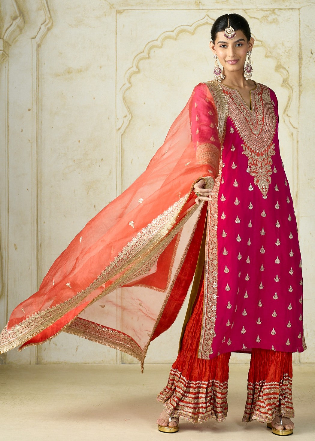 Rani Pink Fitoor Sharara Set