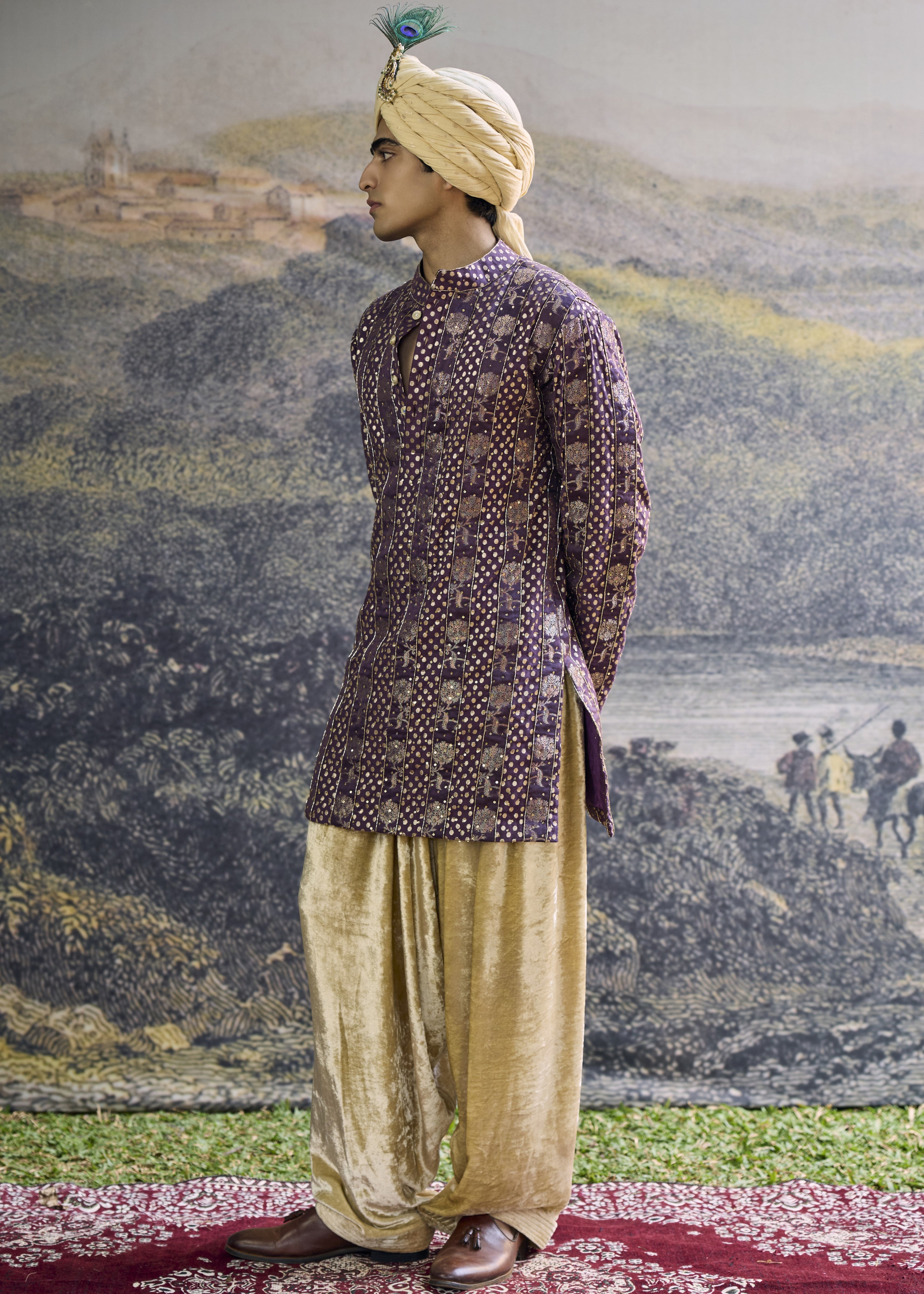 Baijanti Brocade Kurta Set