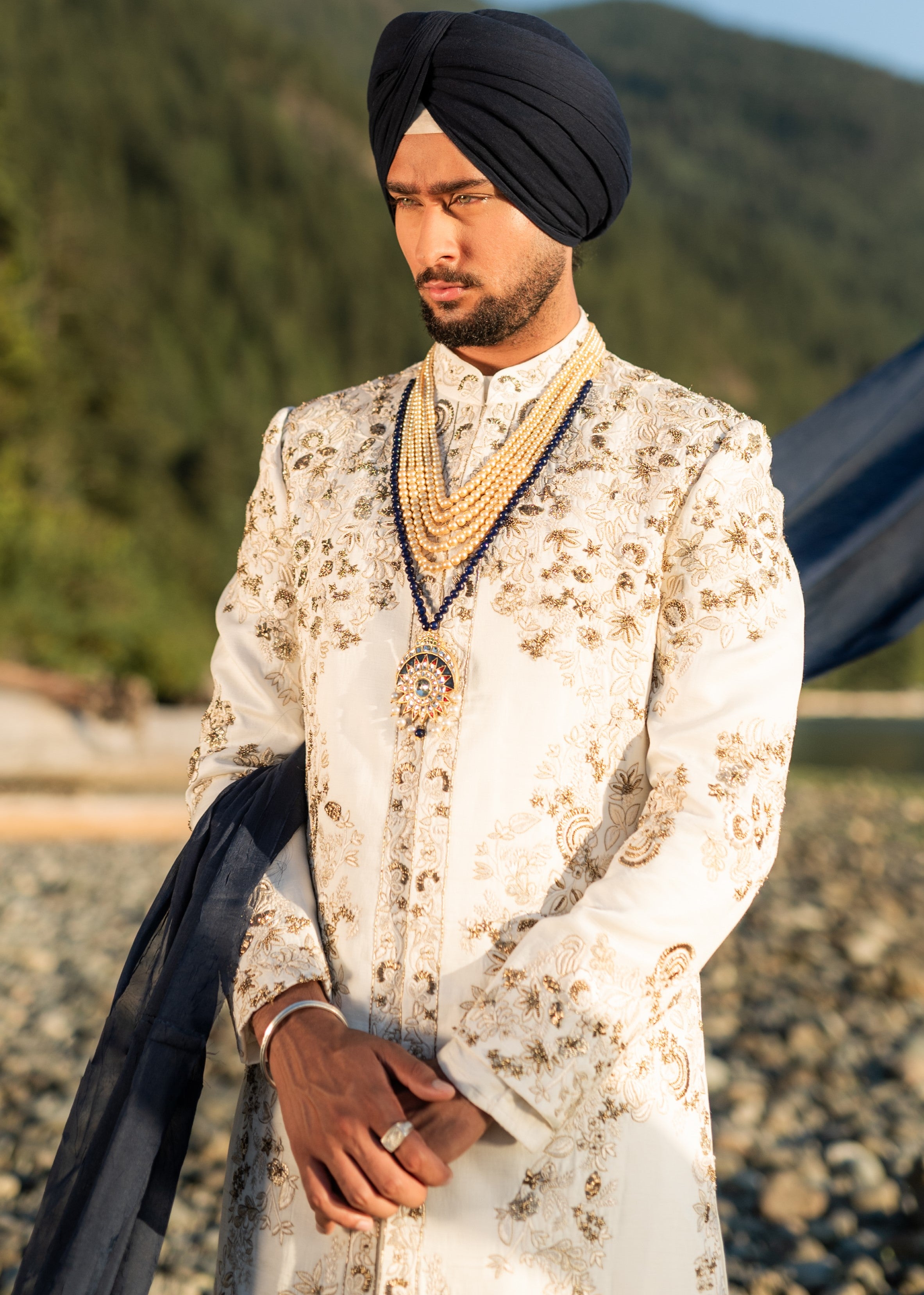 Ivory Pearl Sherwani
