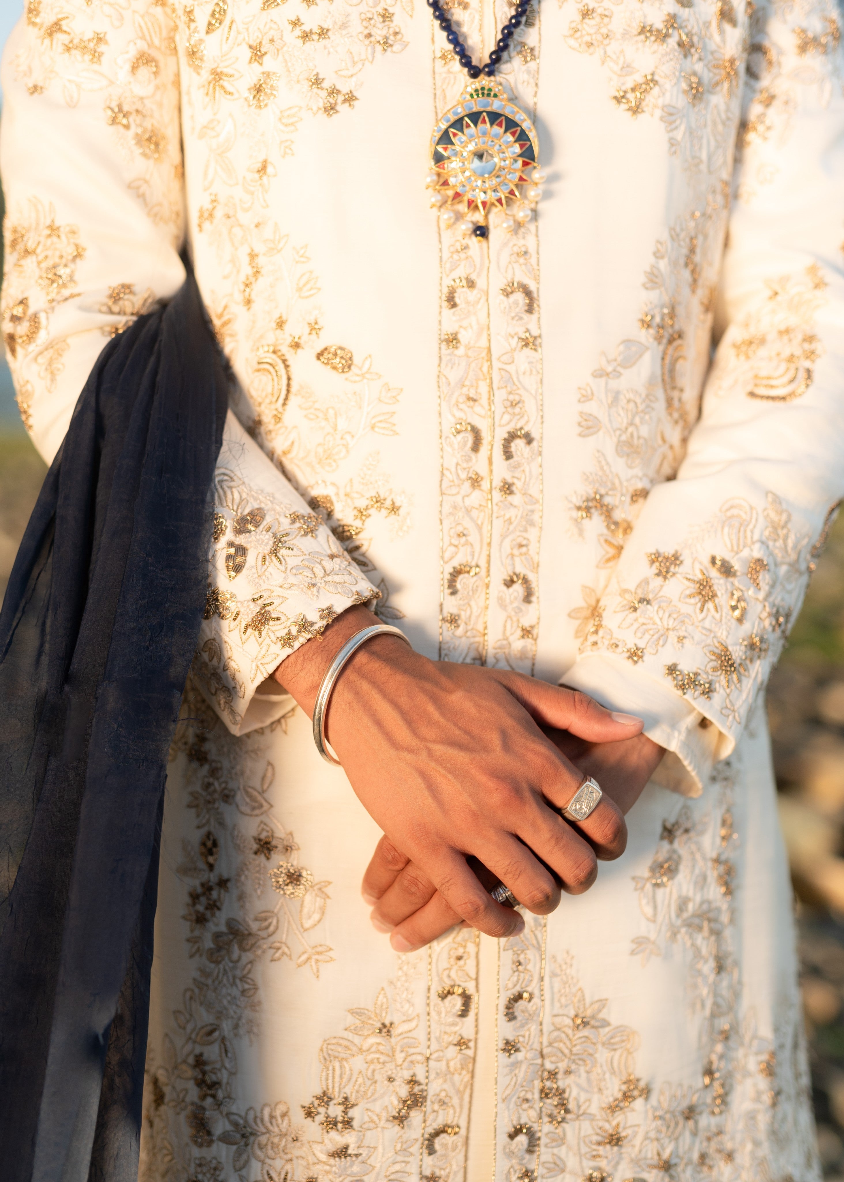 Ivory Pearl Sherwani