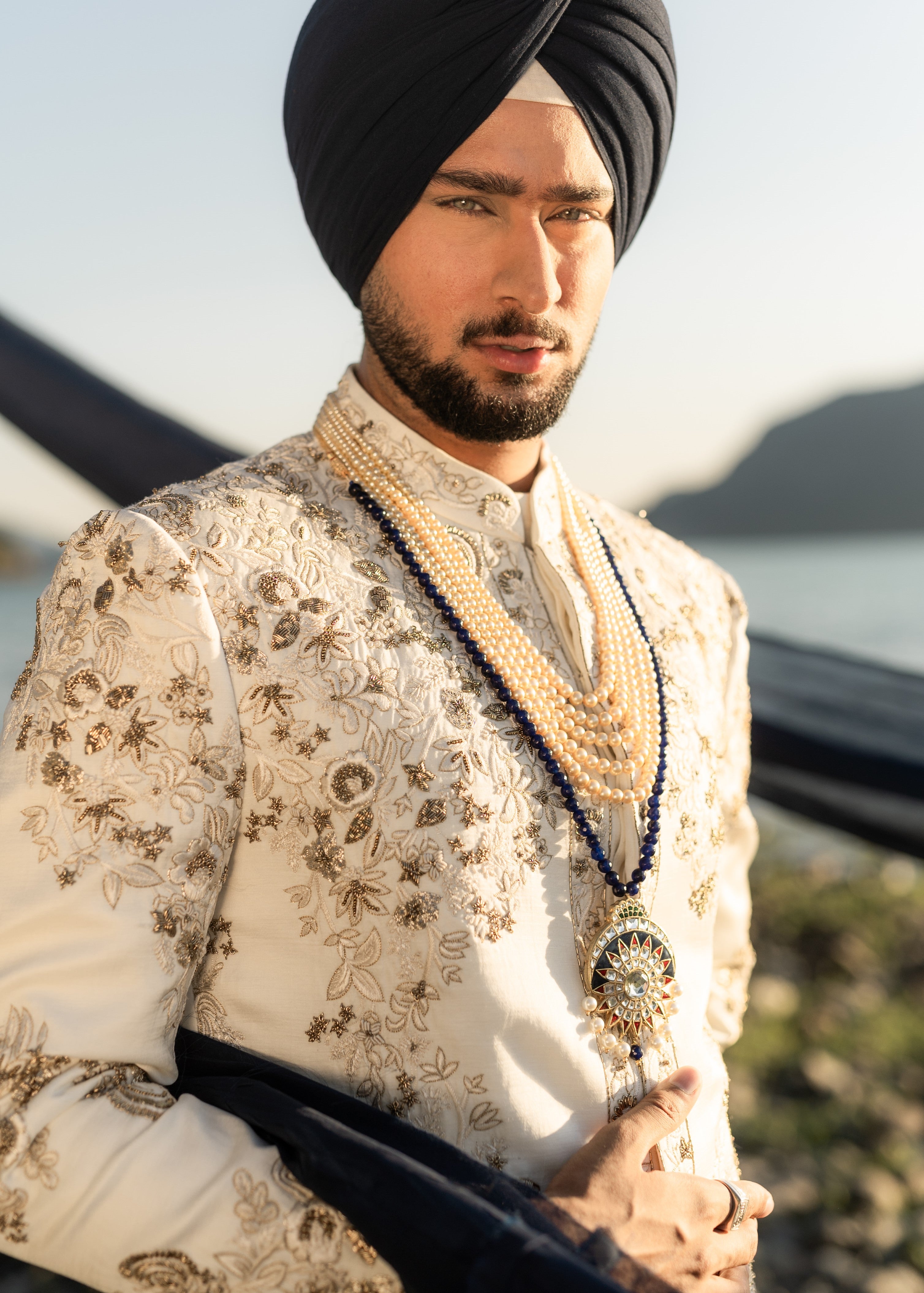 Ivory Pearl Sherwani