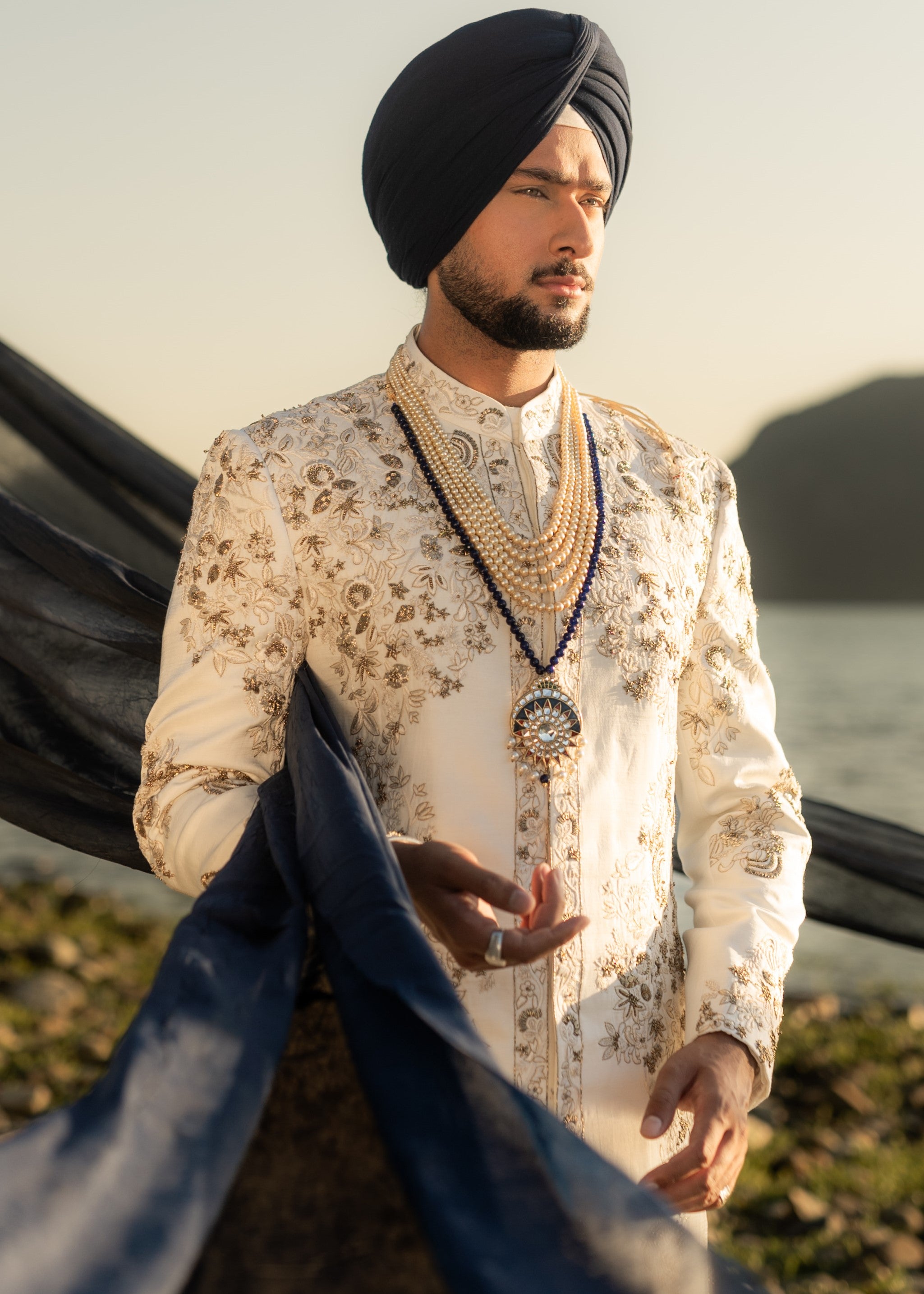 Ivory Pearl Sherwani