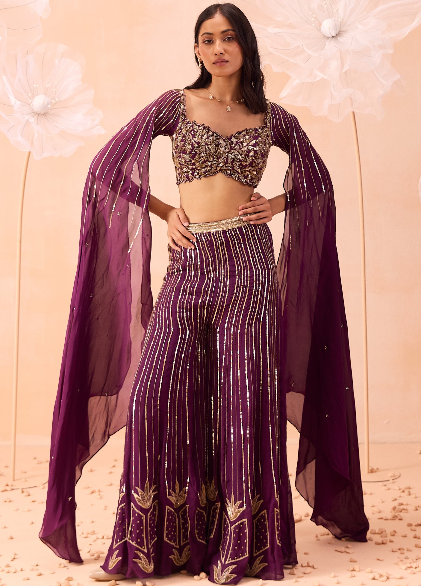 Wine Pant Set