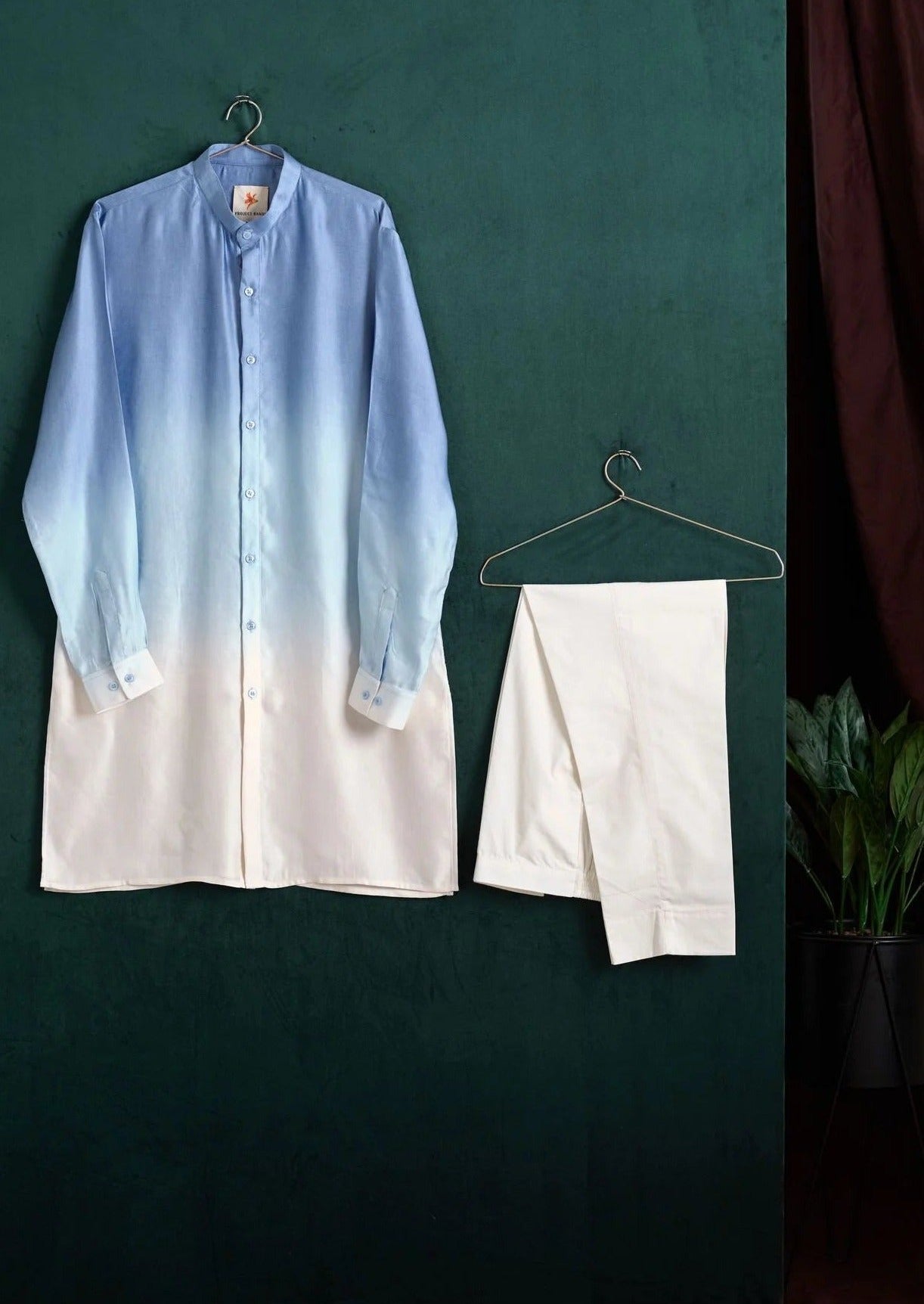 Sky Ombre Modal Linen Kurta with Matching Pajama