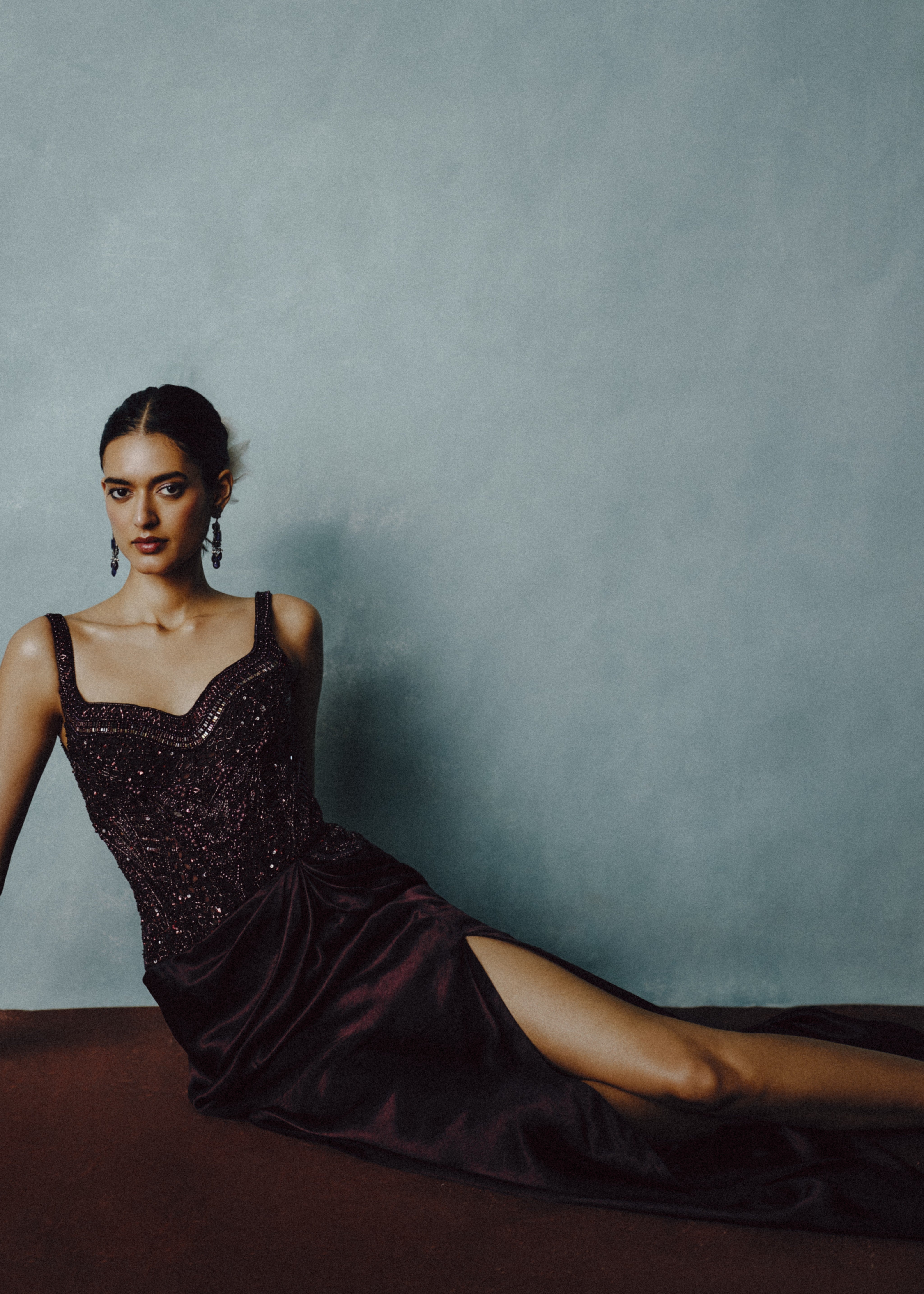 Aubergine Ember Drape Gown