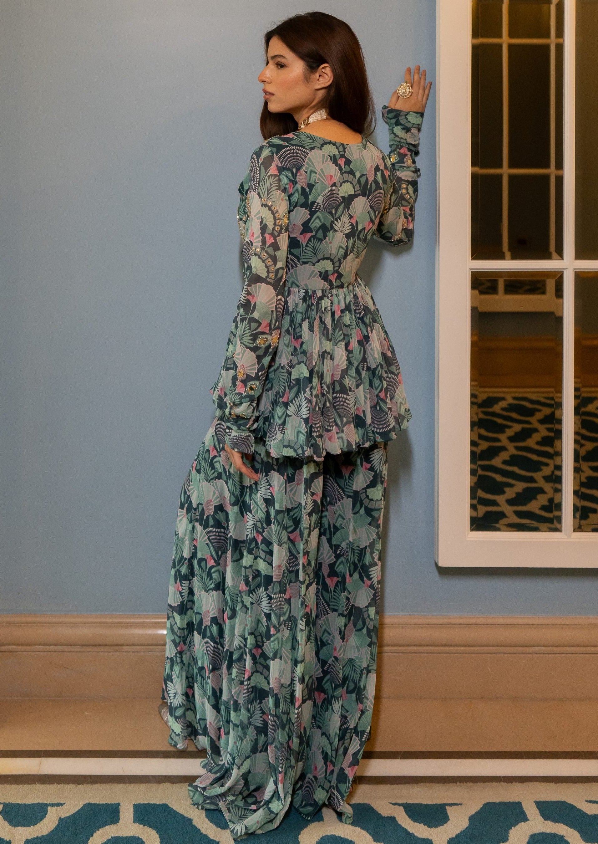 Antique Embroidered Peplum Set