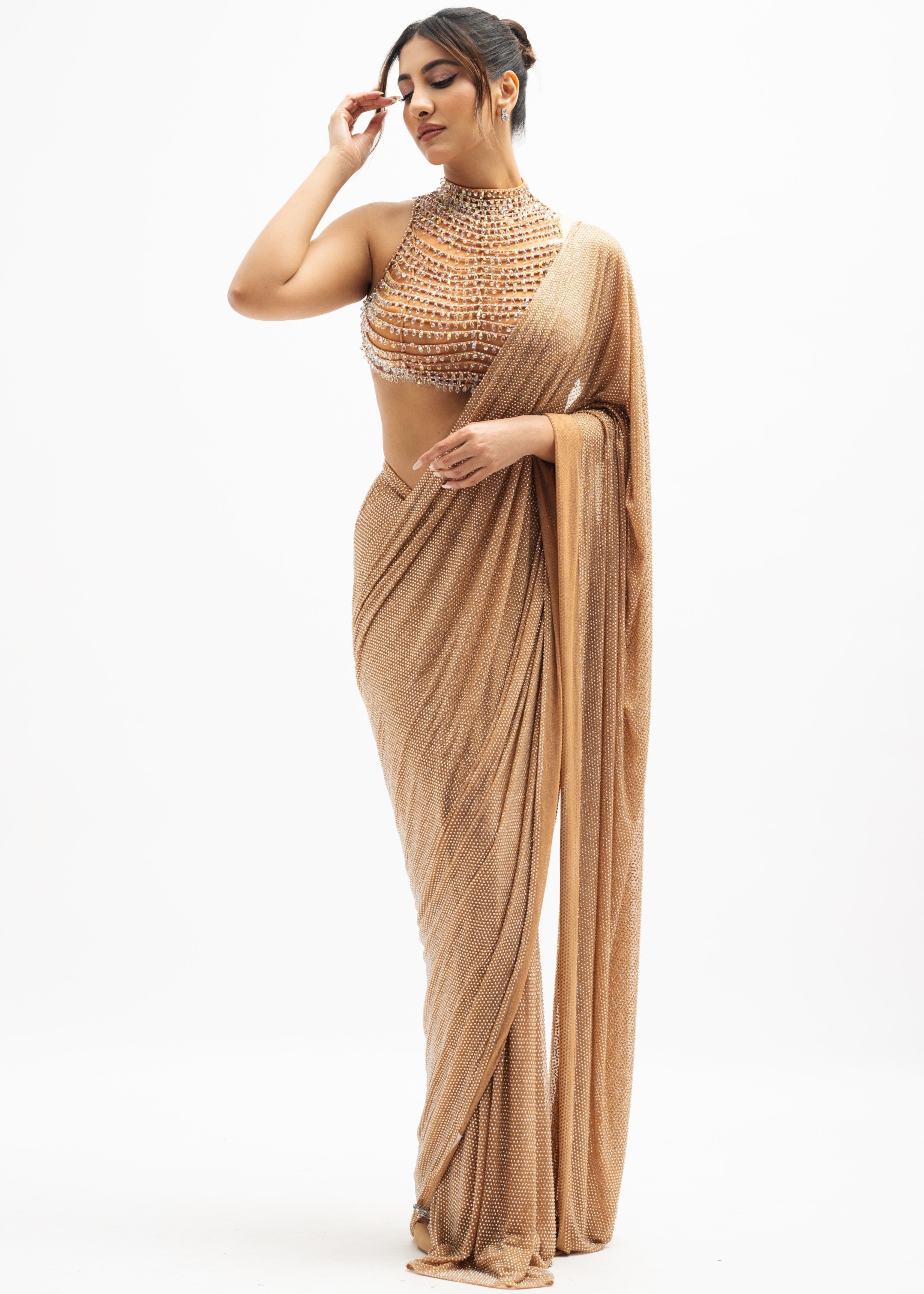 Margot Beaded Draped Sari Set