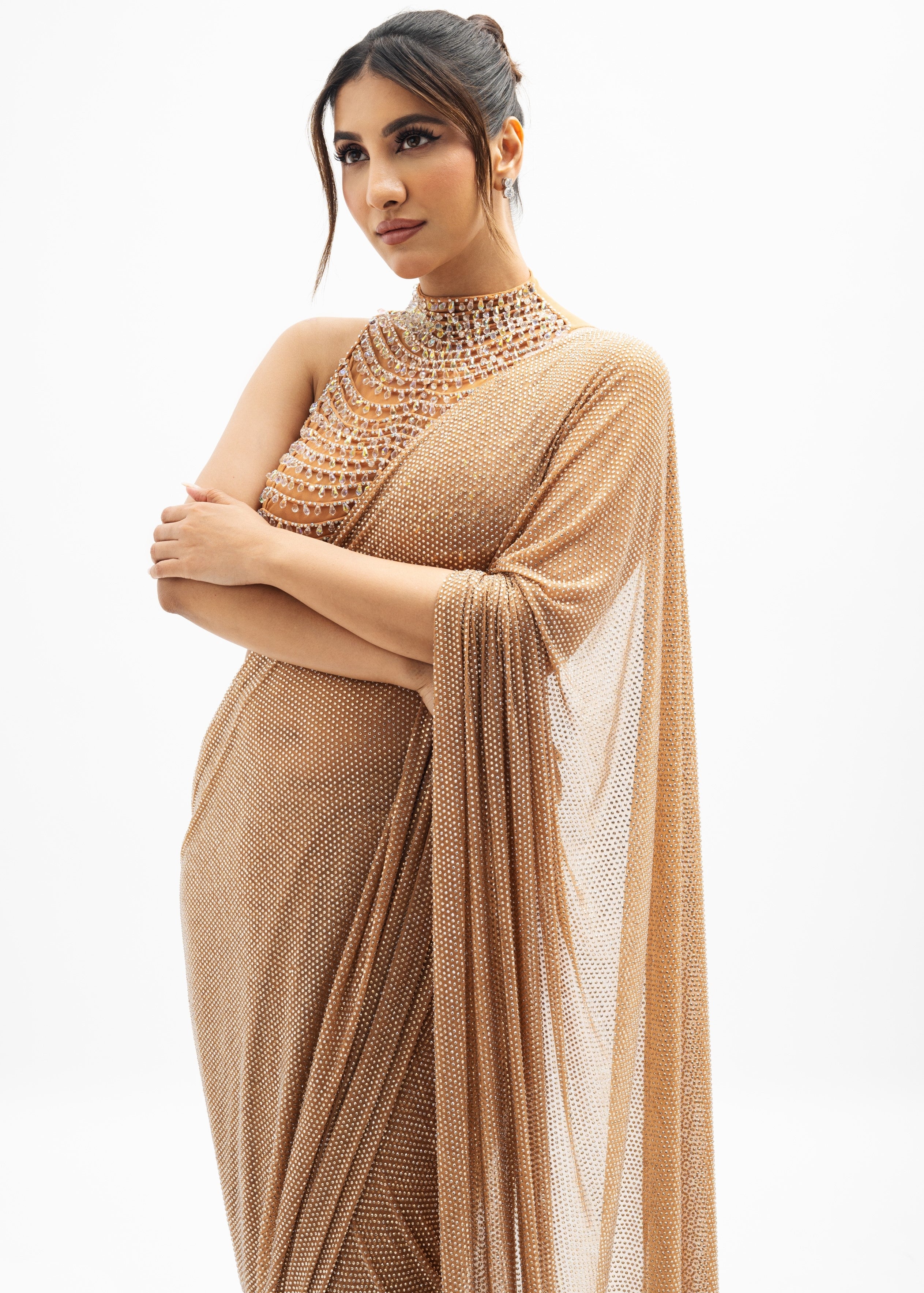 Margot Beaded Draped Sari Set