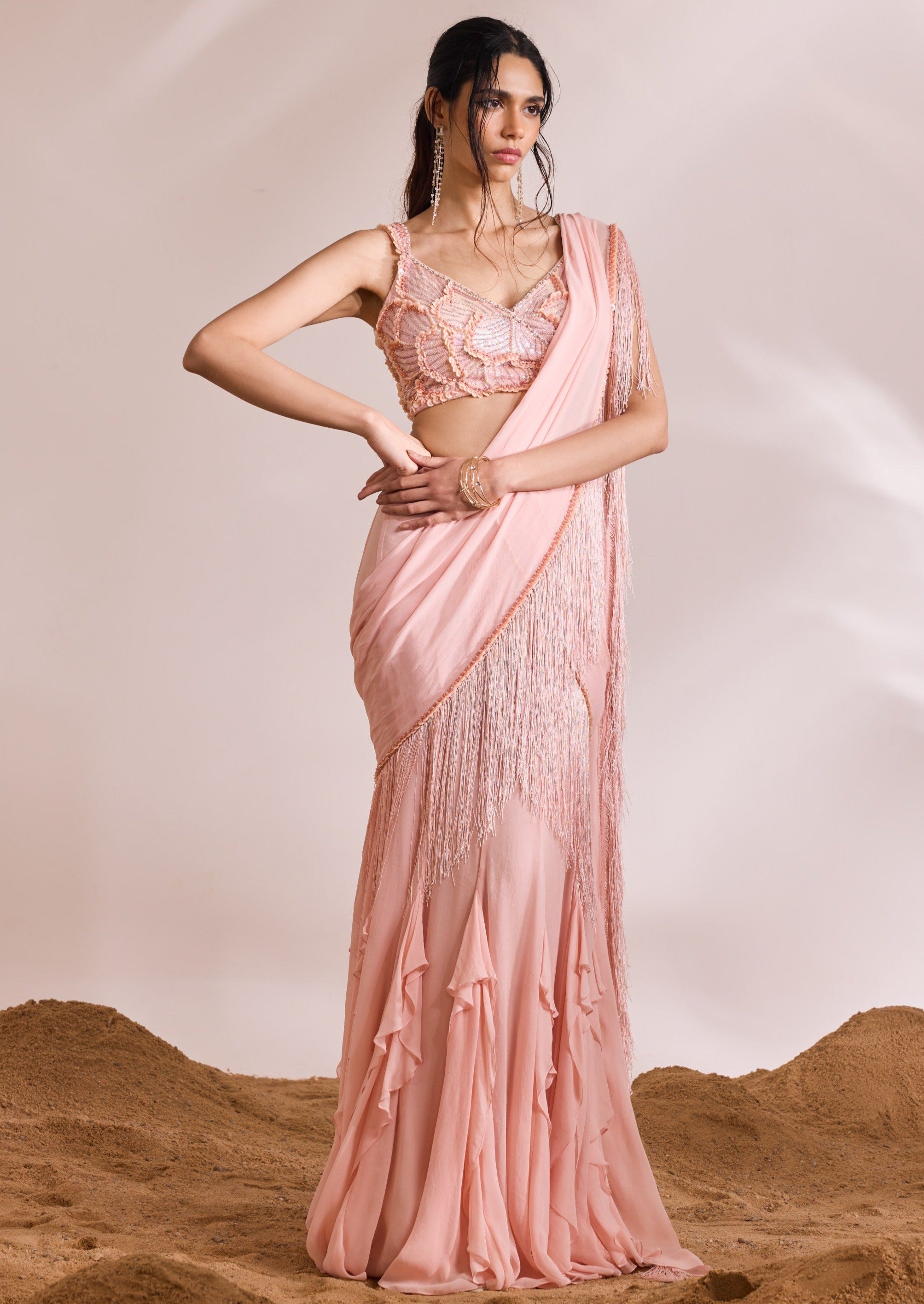 Pink Ember Sari