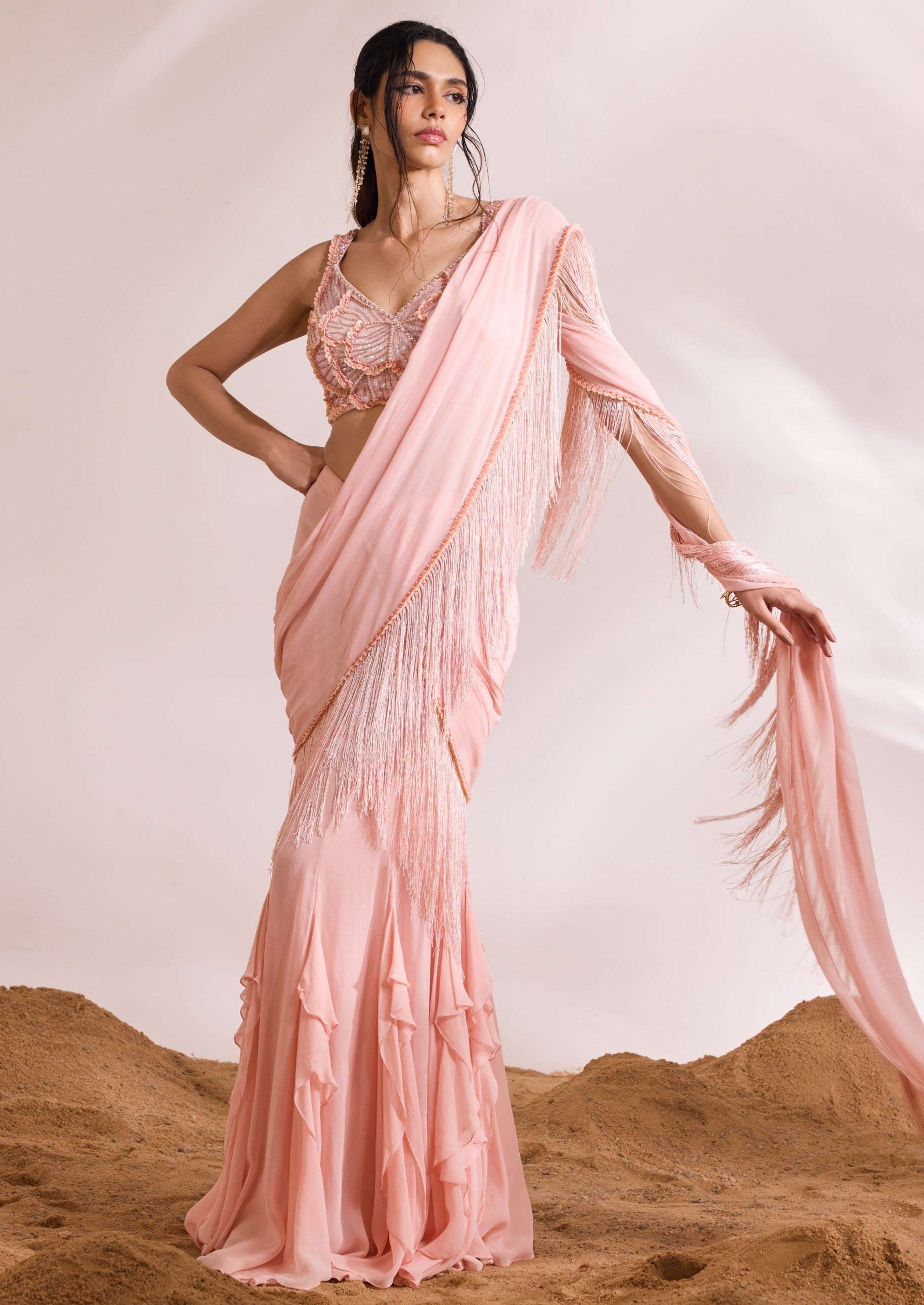 Pink Ember Sari