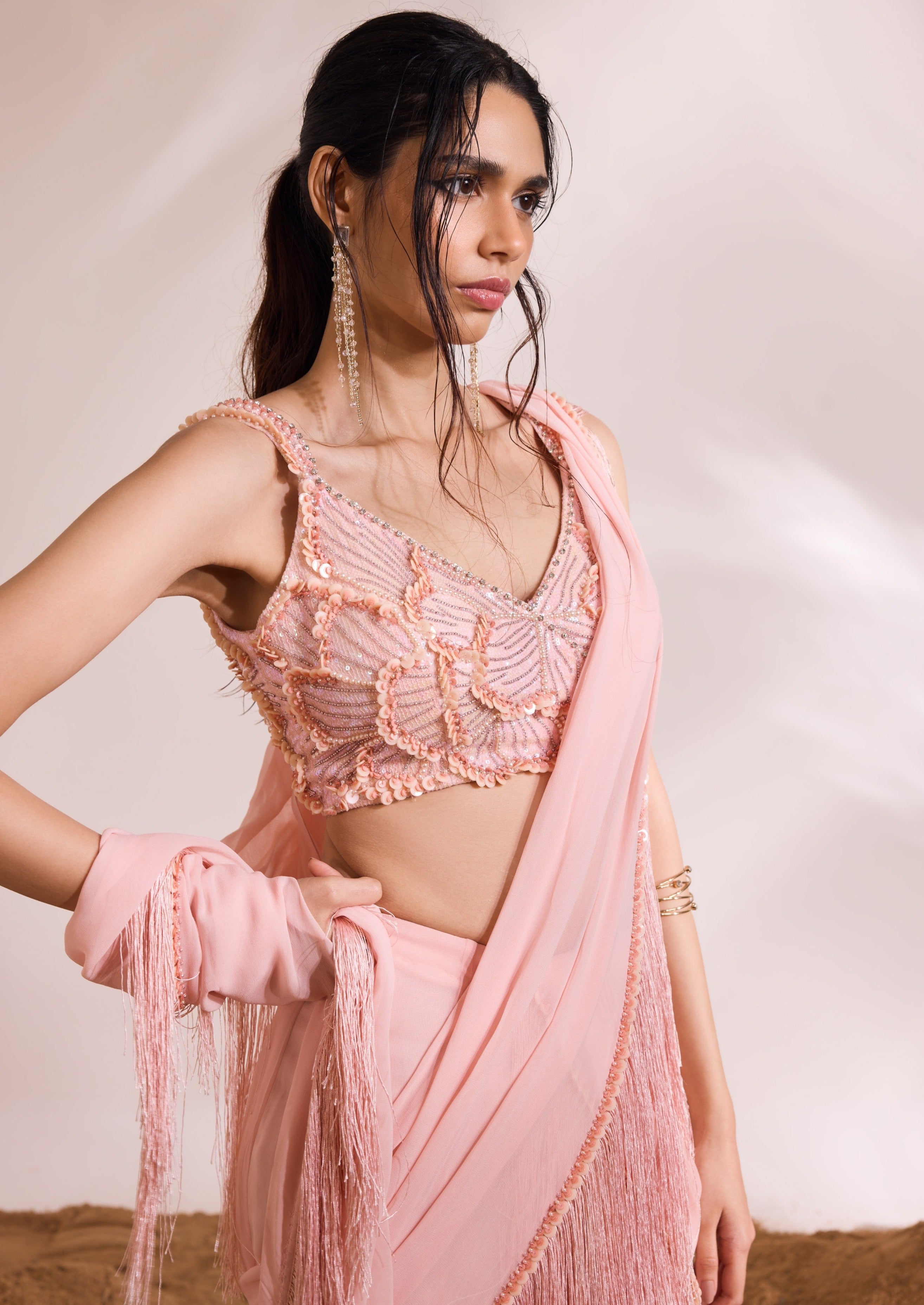 Pink Ember Sari