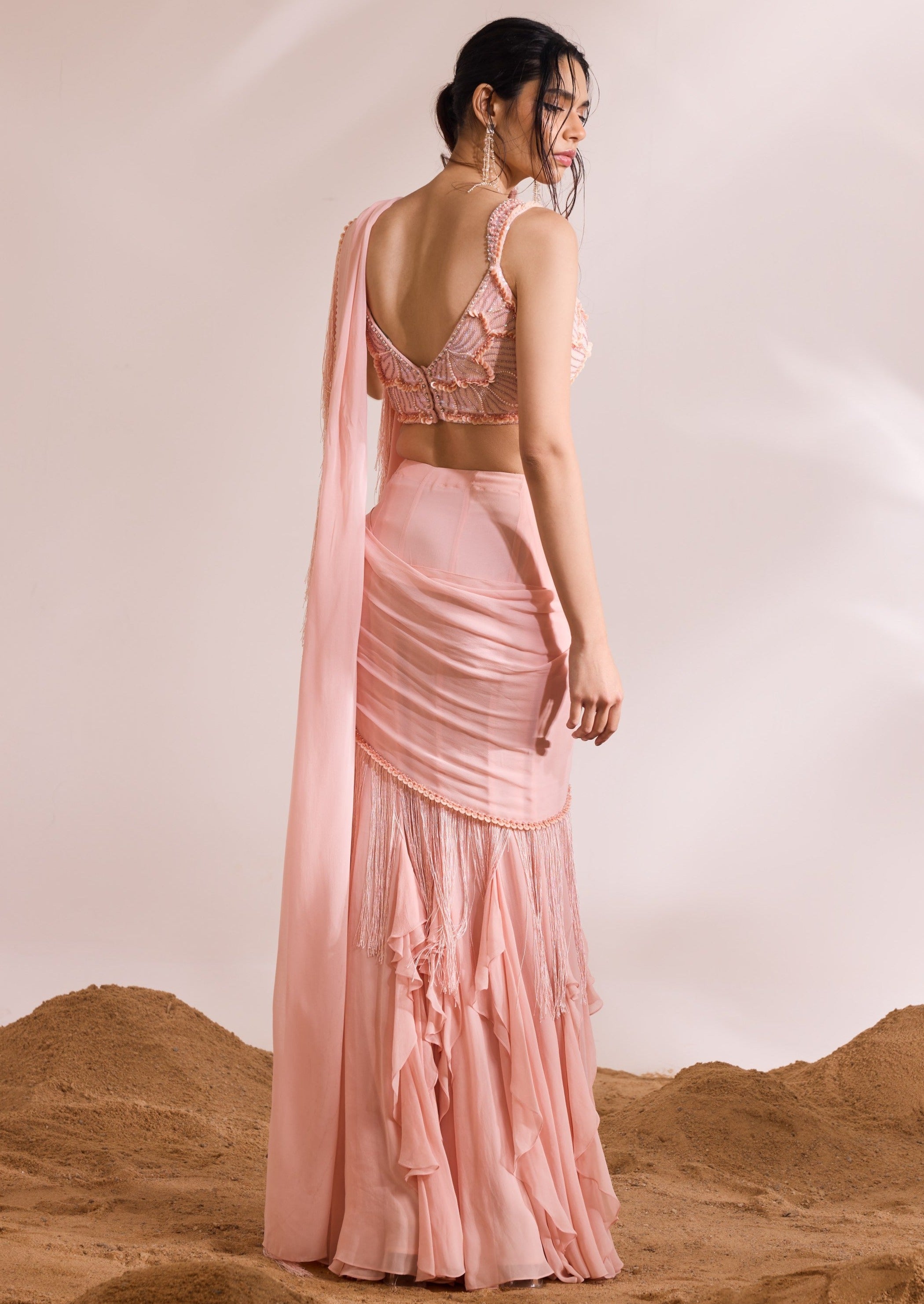 Pink Ember Sari