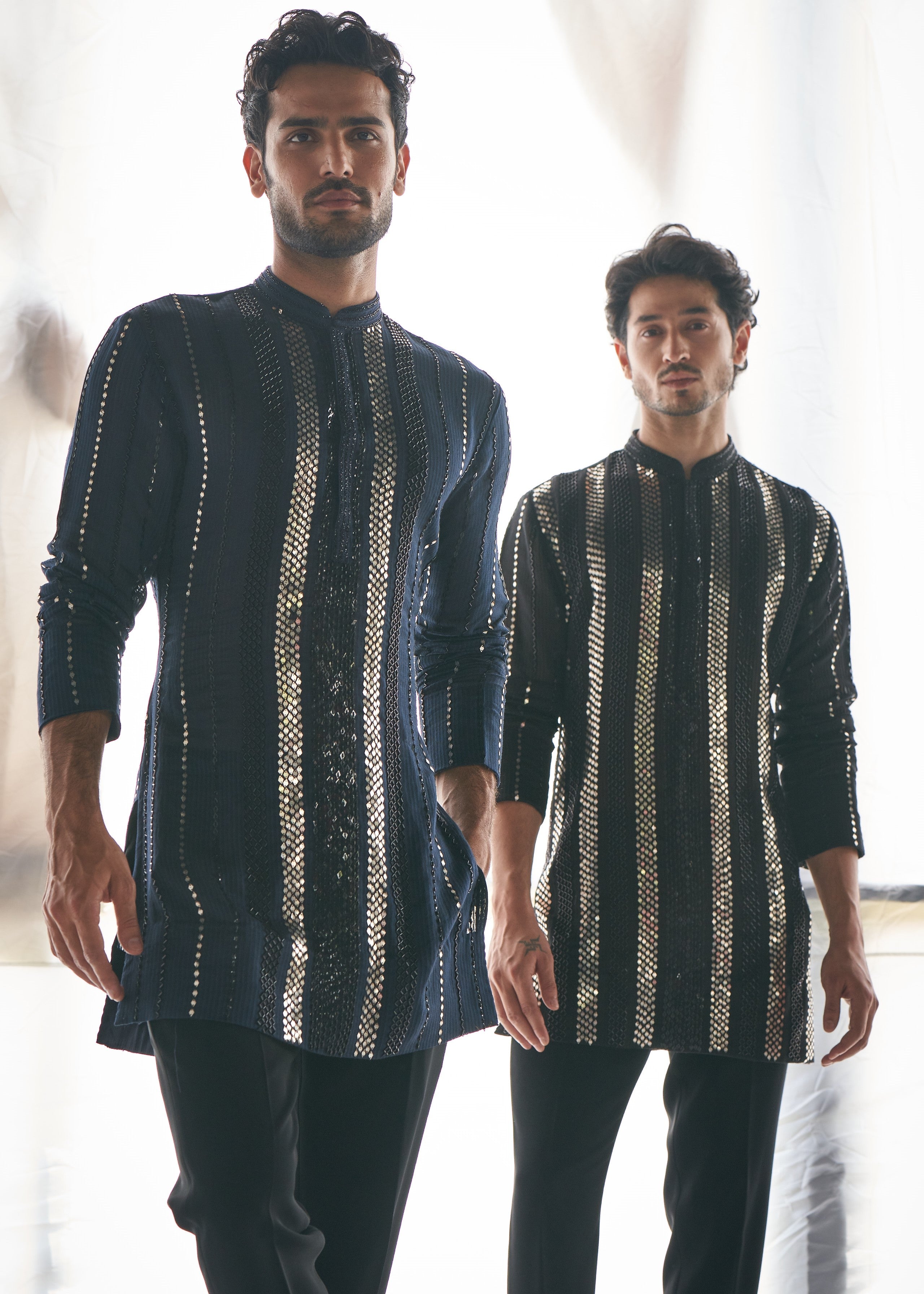 Blue Gicha Metal Sequins Kurta