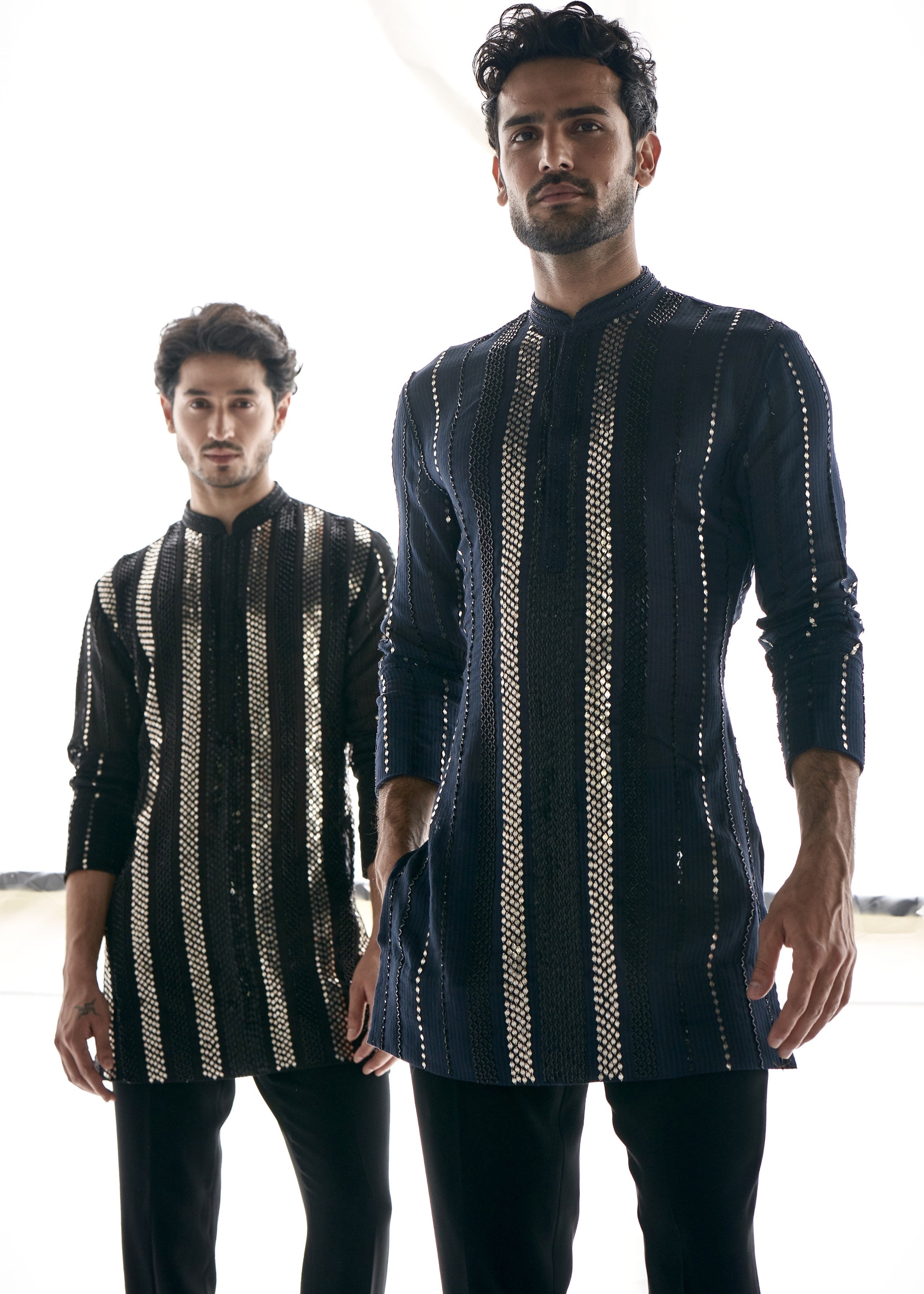 Blue Gicha Metal Sequins Kurta