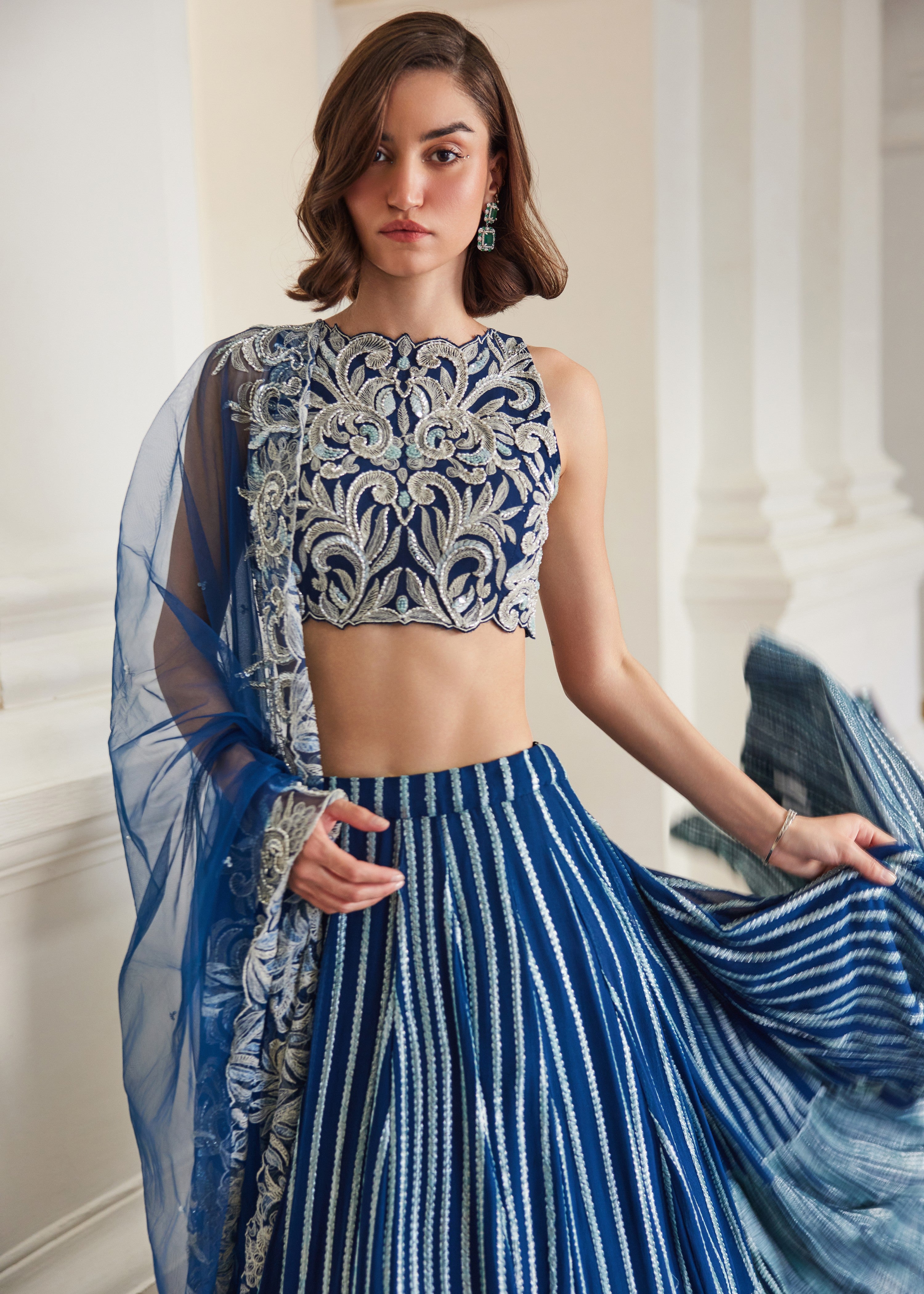 Teal Blue Lehenga