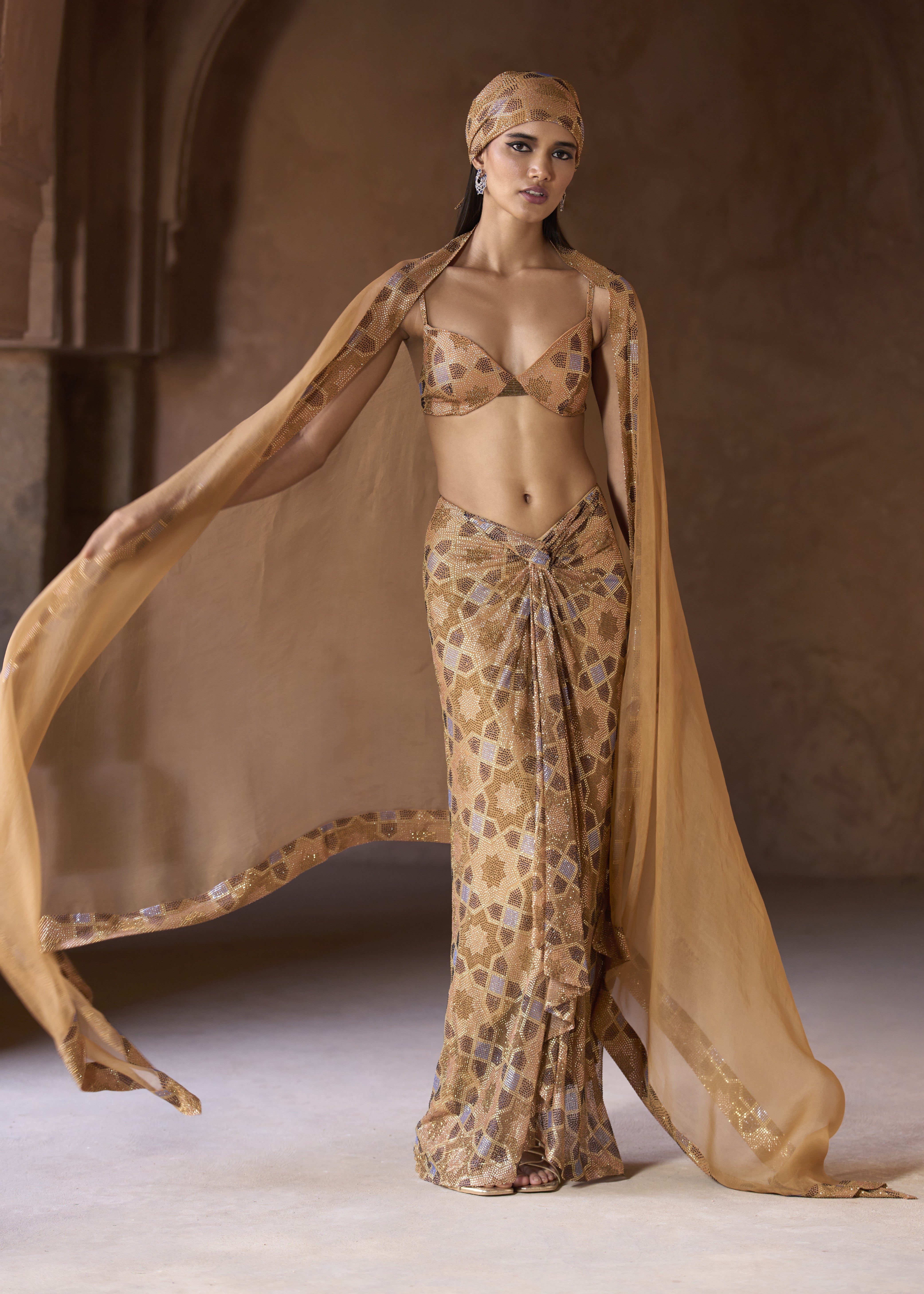 Safa Cape And Skirt Set