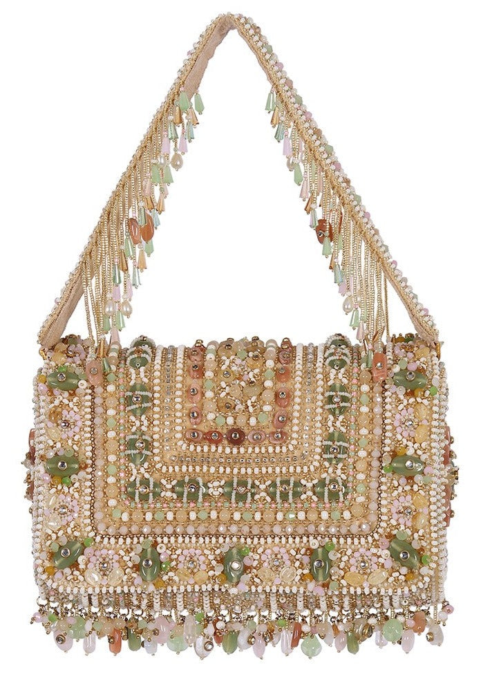 Amara Flap over Sublime Pastel Multi Clutch with Handle