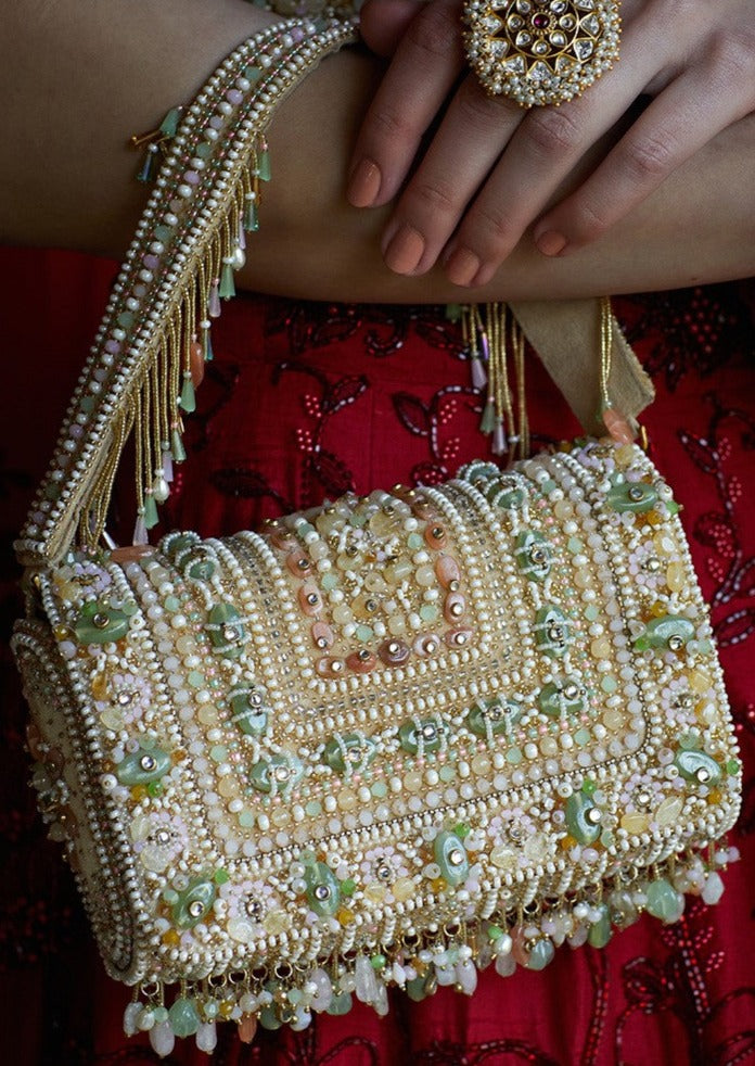 Amara Flap over Sublime Pastel Multi Clutch with Handle