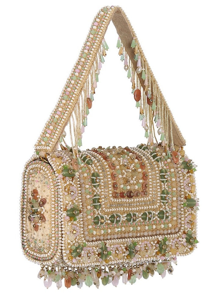 Amara Flap over Sublime Pastel Multi Clutch with Handle