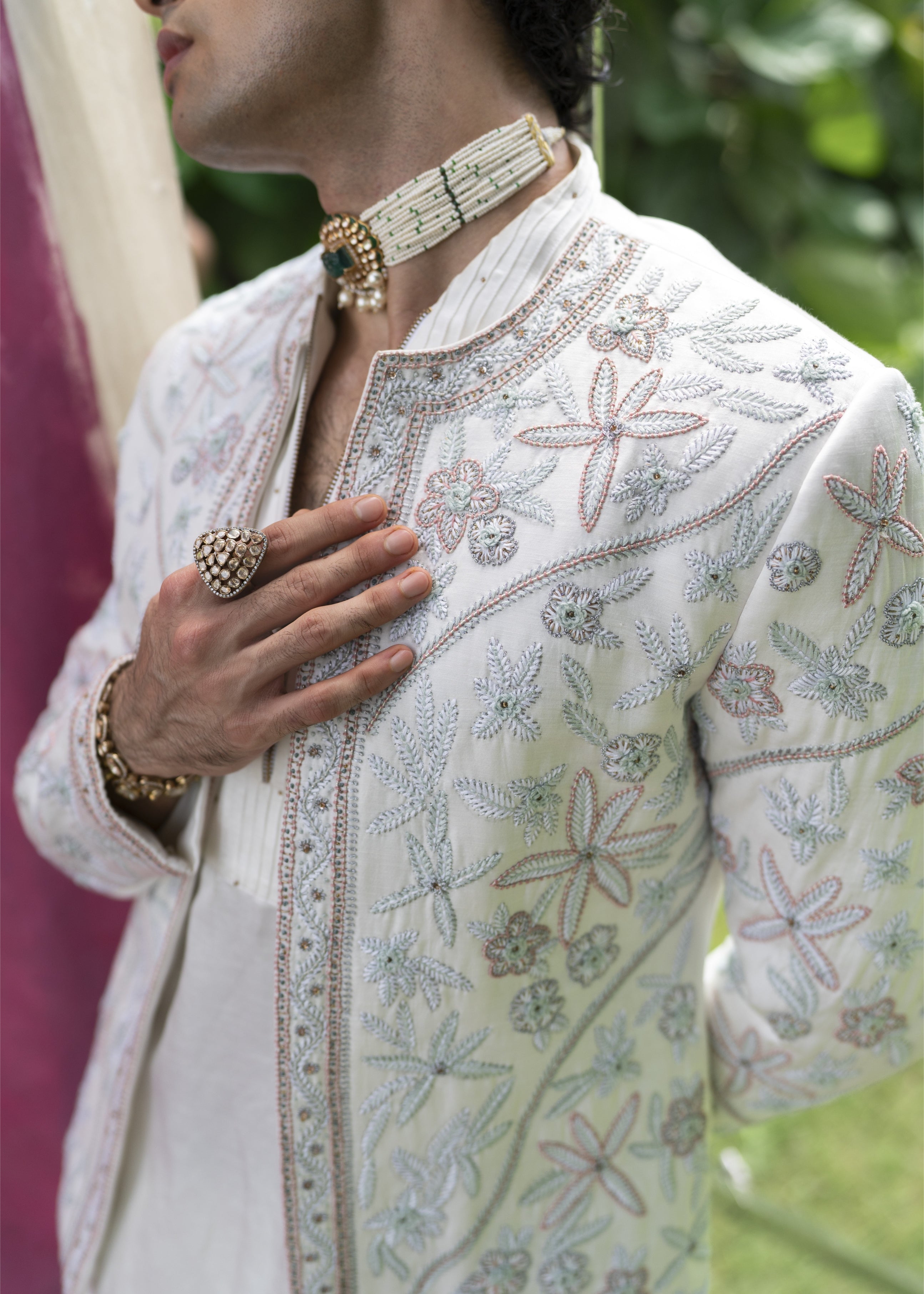 White Dahlia Short Jacket Set