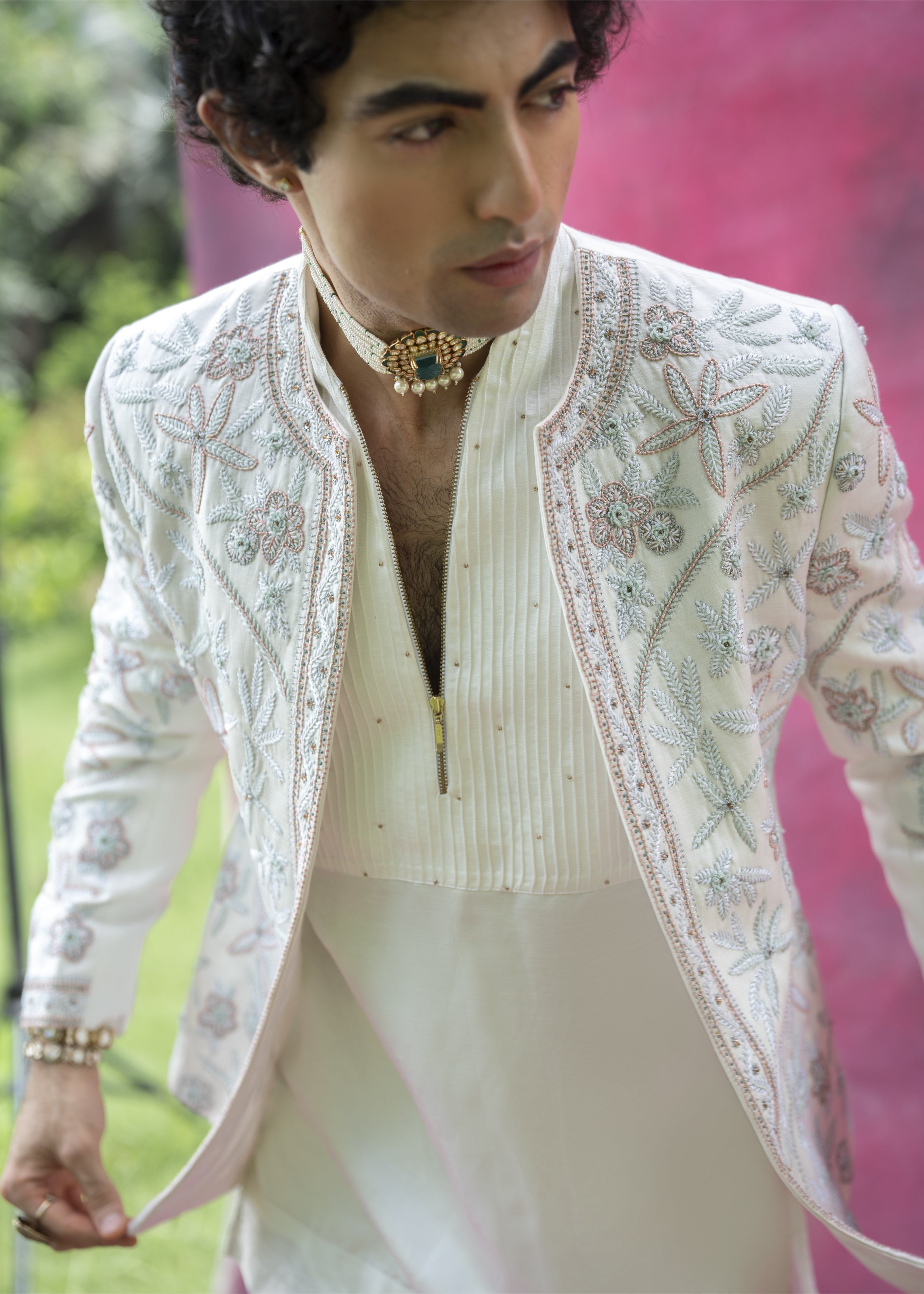 White Dahlia Short Jacket Set