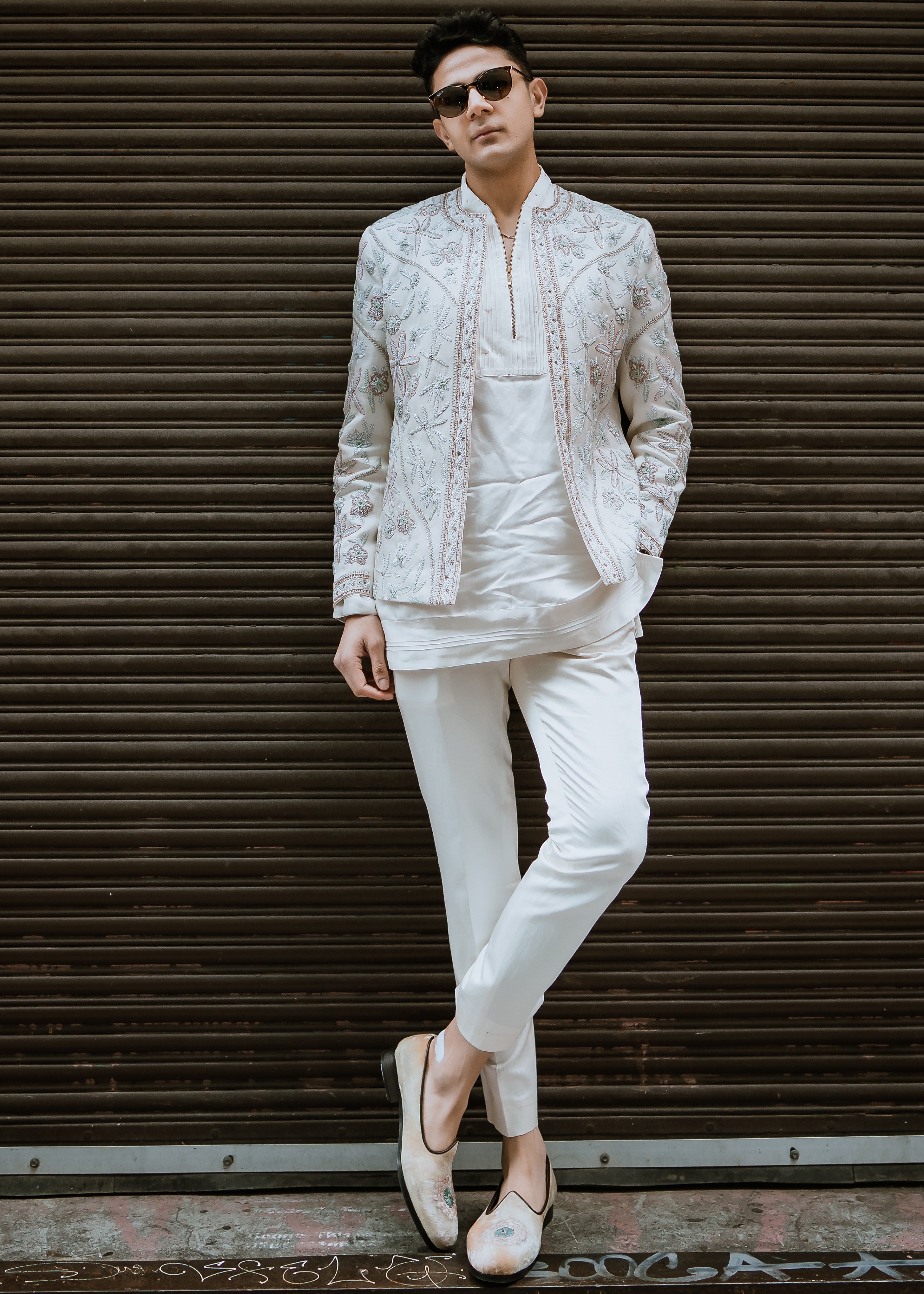 White Dahlia Short Jacket Set