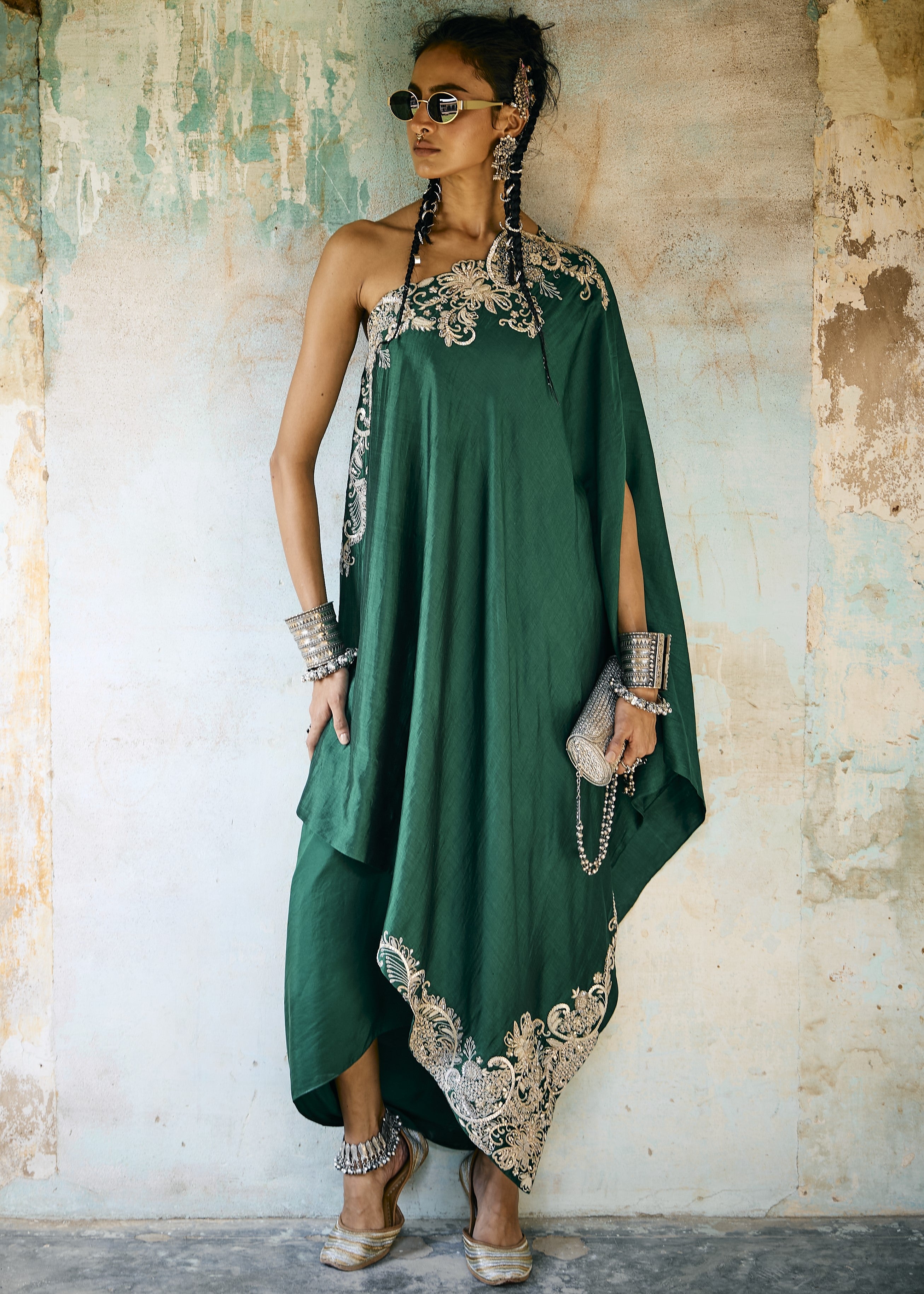 Emerald Green Off-Shoulder Set