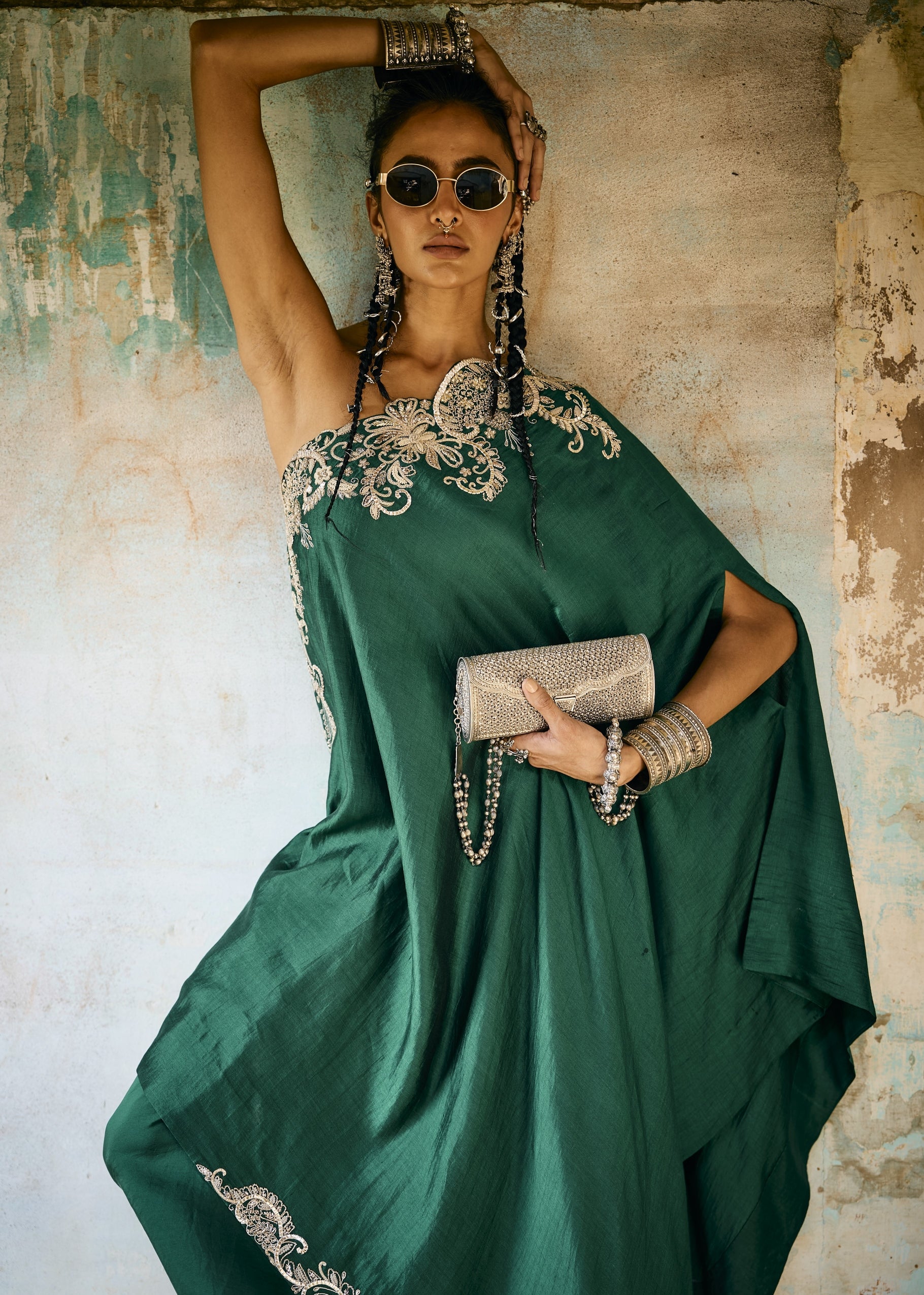 Emerald Green Off-Shoulder Set
