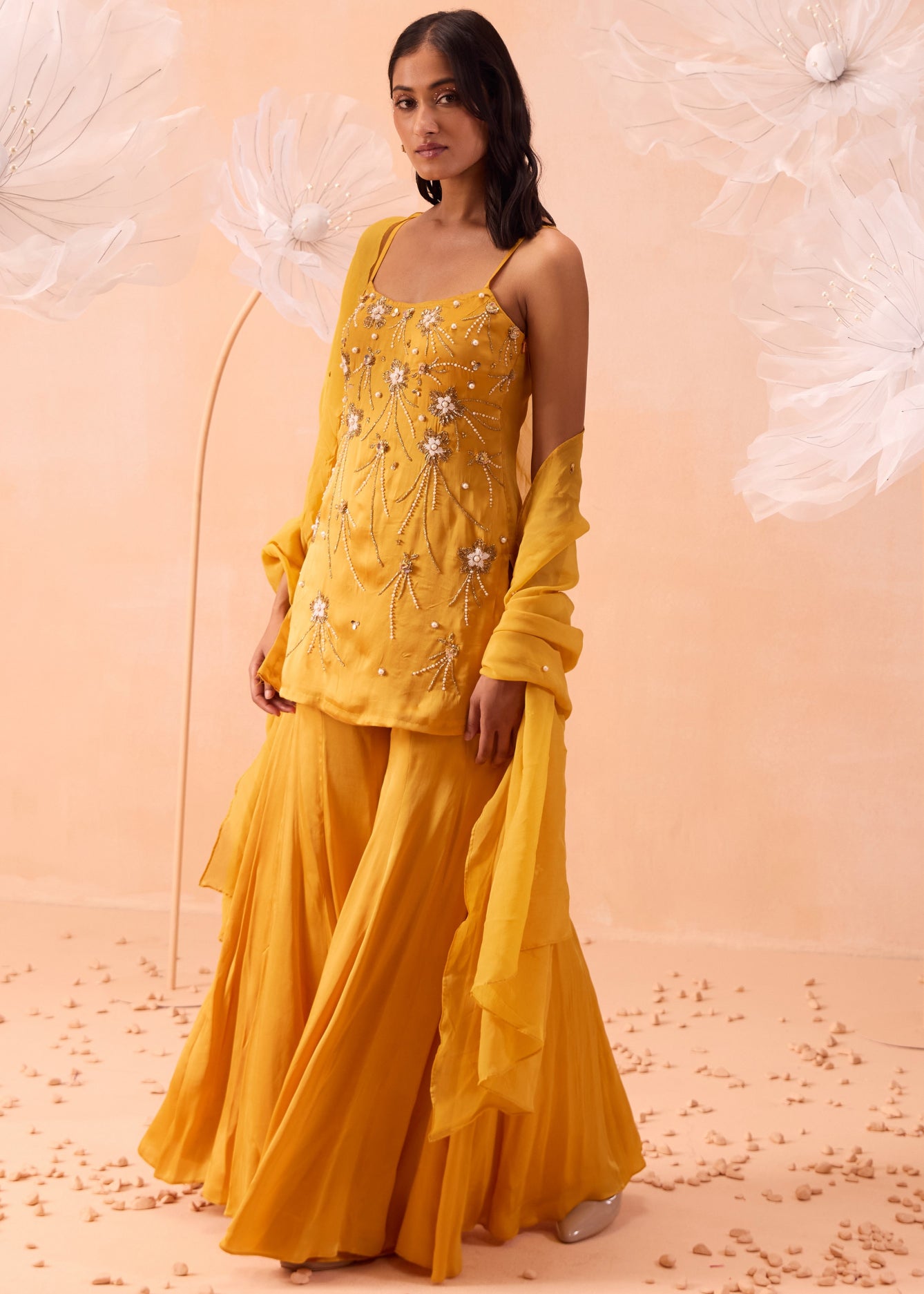 Jaune Sharara Set