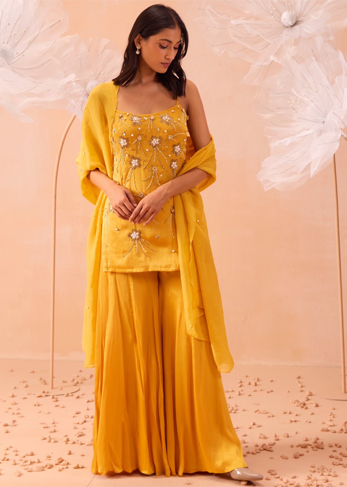 Jaune Sharara Set