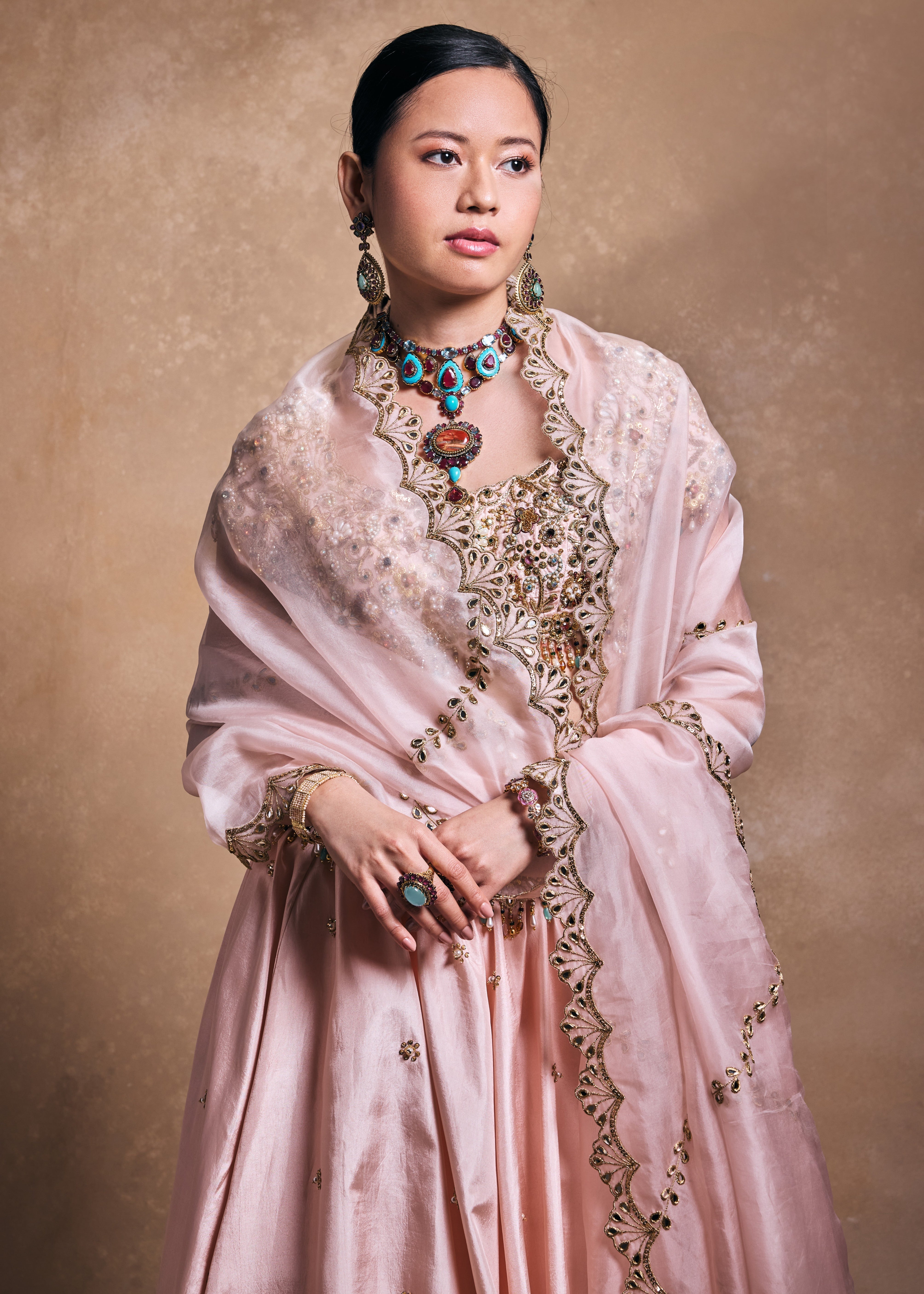 Baby Pink Silk Lehenga Set