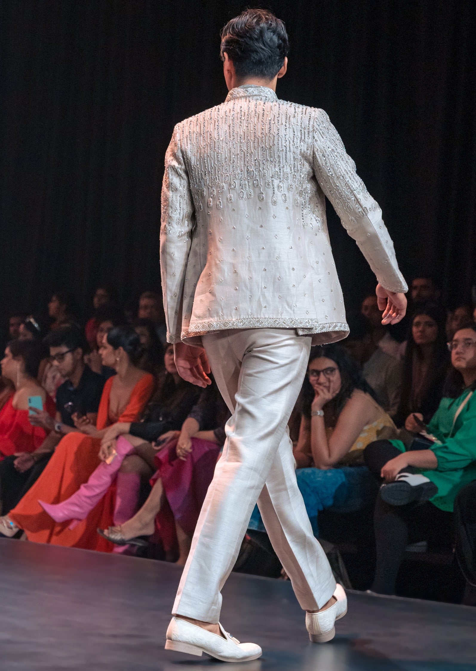 Grey Jodhpuri and Shimmer Kurta Set