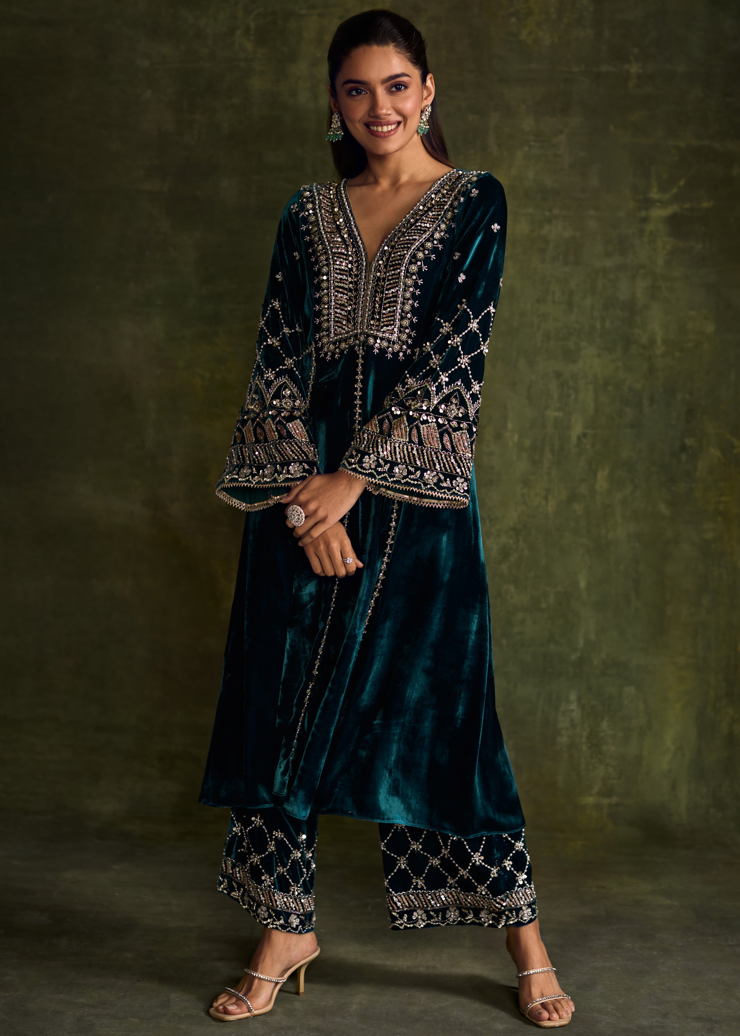 Turqoise 3-Kali Kurta Set