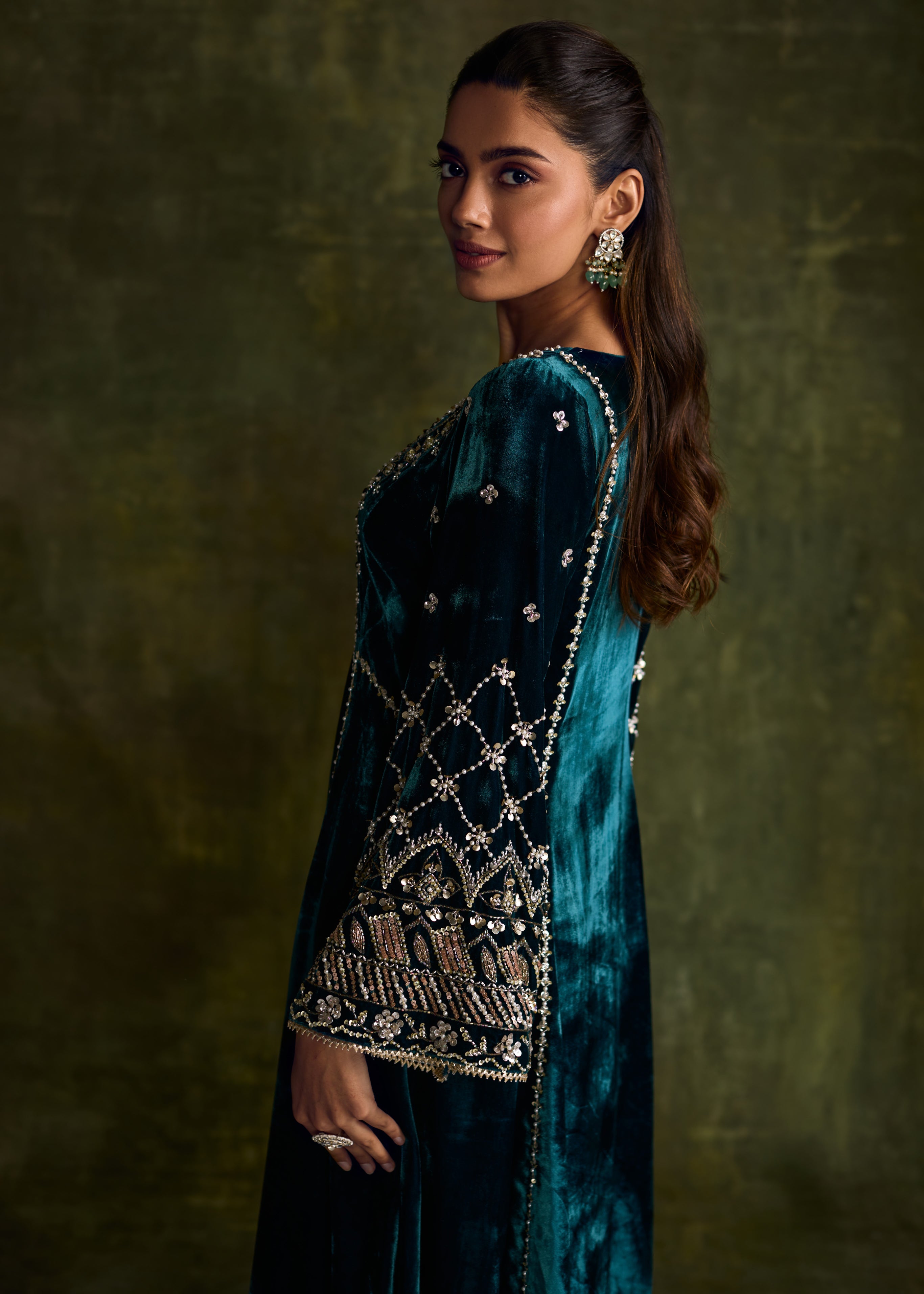 Turqoise 3-Kali Kurta Set