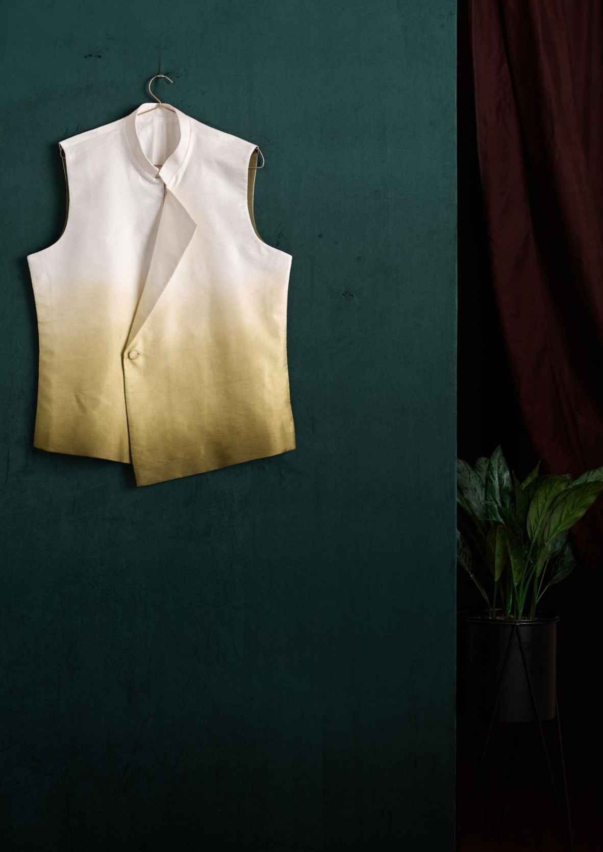 Moss Ombre Modal Linen Asymmetric Bandi