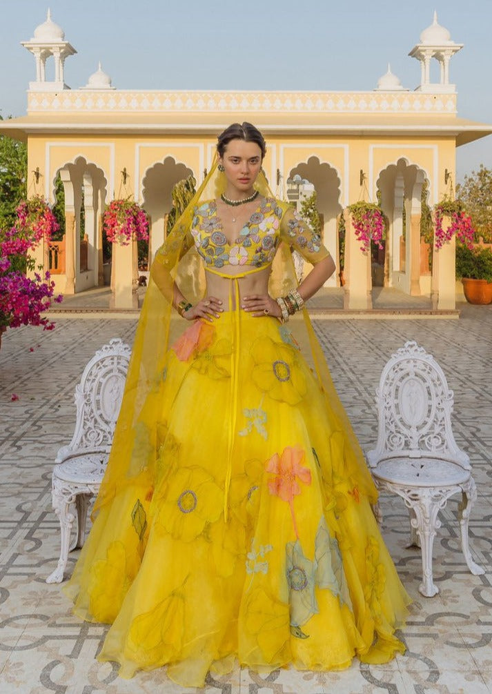 Poppies In Sunshine Lehenga