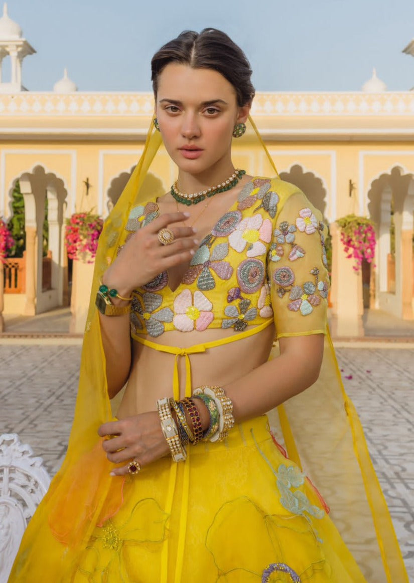 Poppies In Sunshine Lehenga