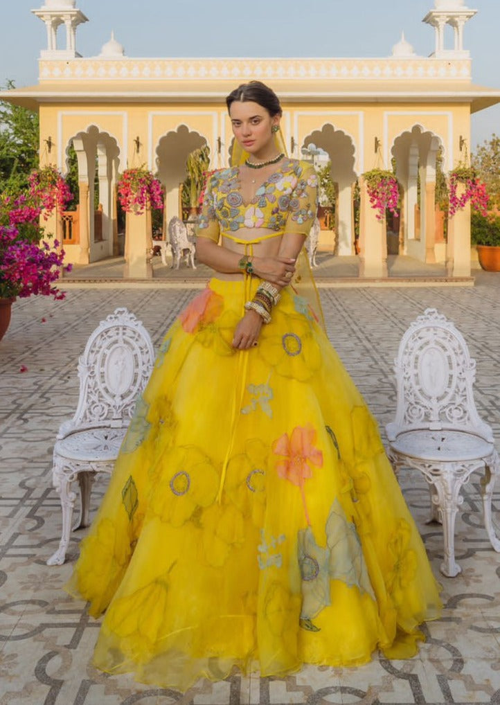 Poppies In Sunshine Lehenga