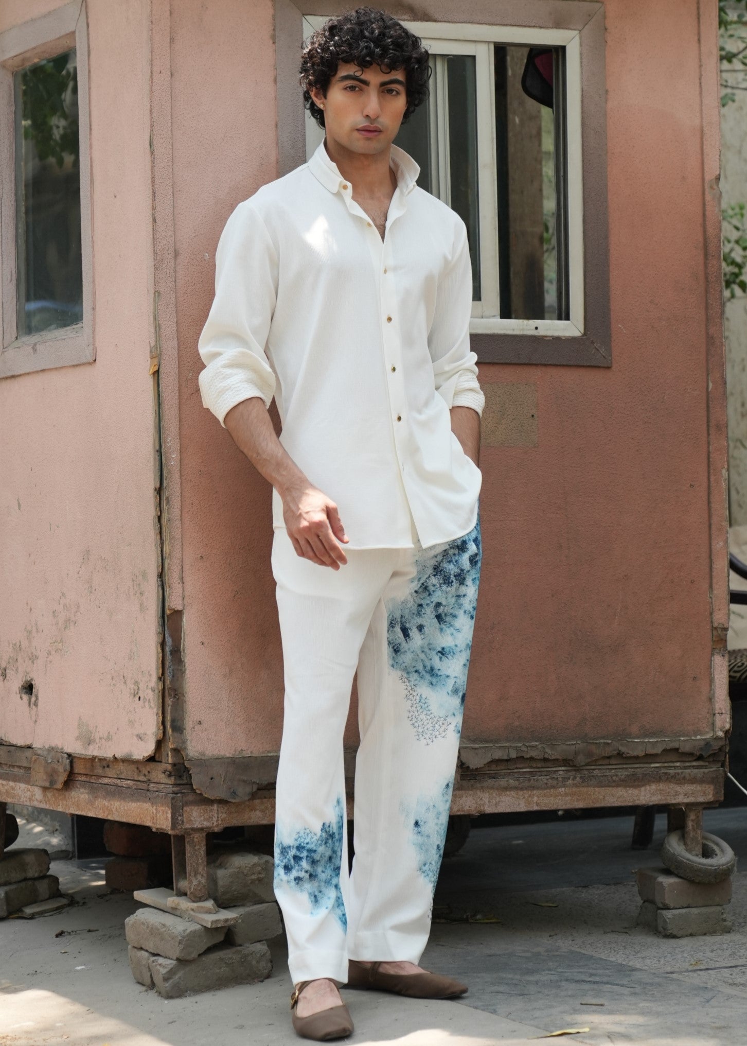 Blue Ink Overshirt Set