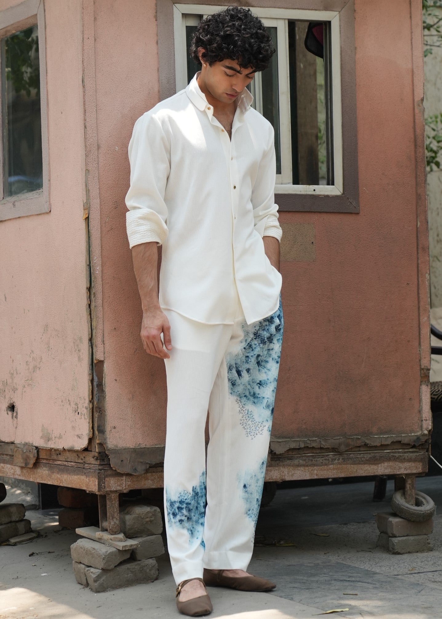 Blue Ink Overshirt Set
