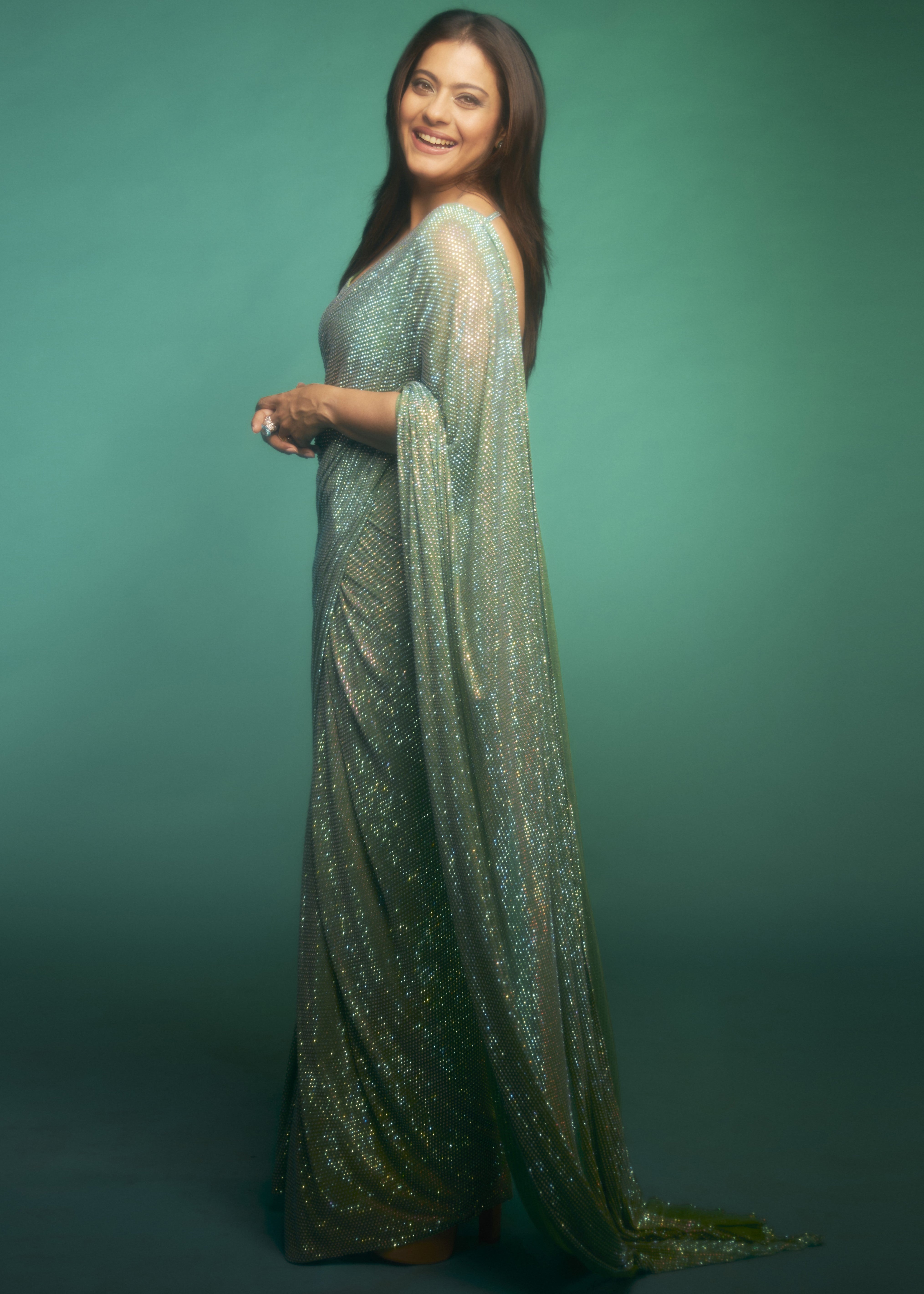 Gleaming Mint Jewel Sari Set