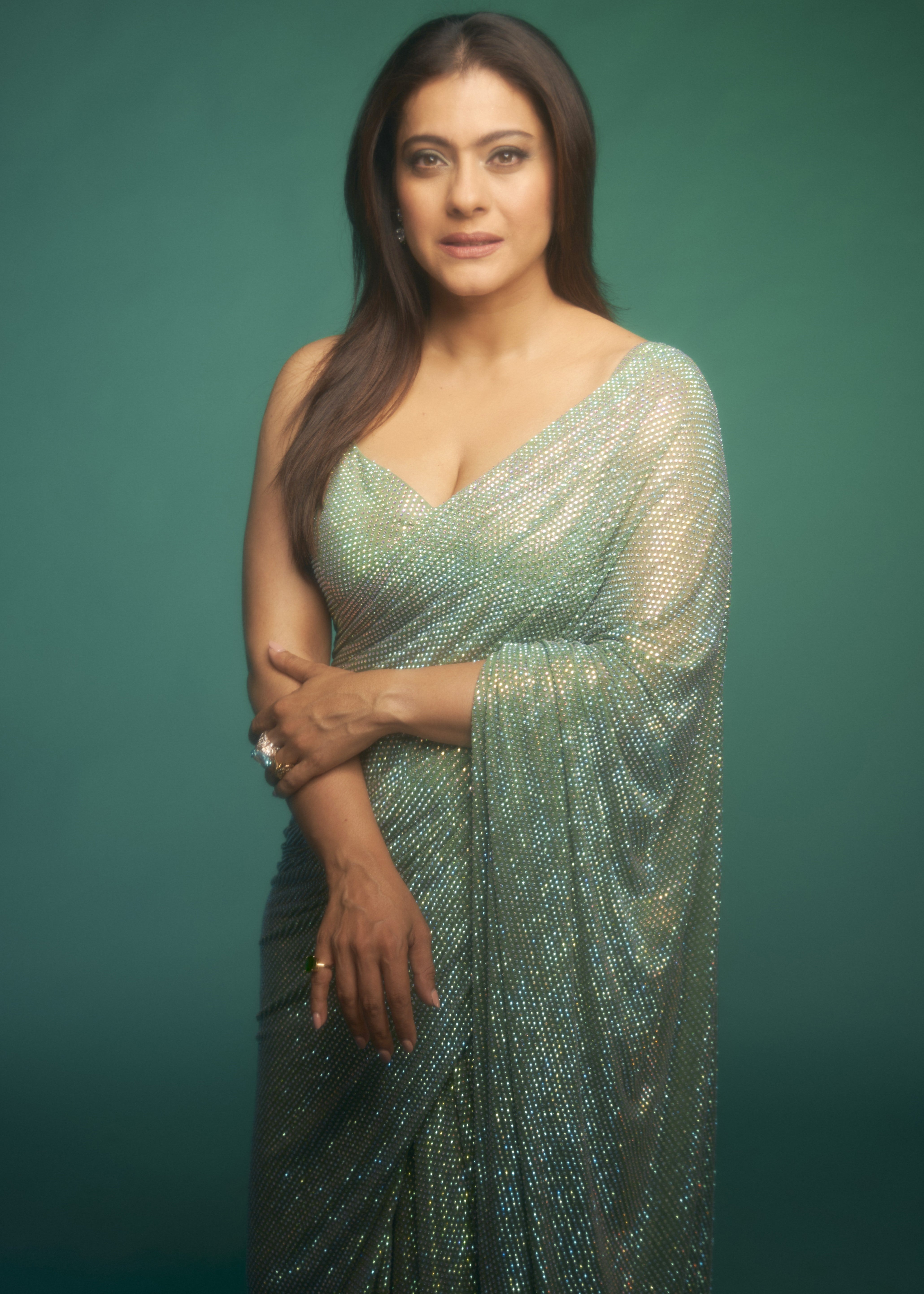 Gleaming Mint Jewel Sari Set